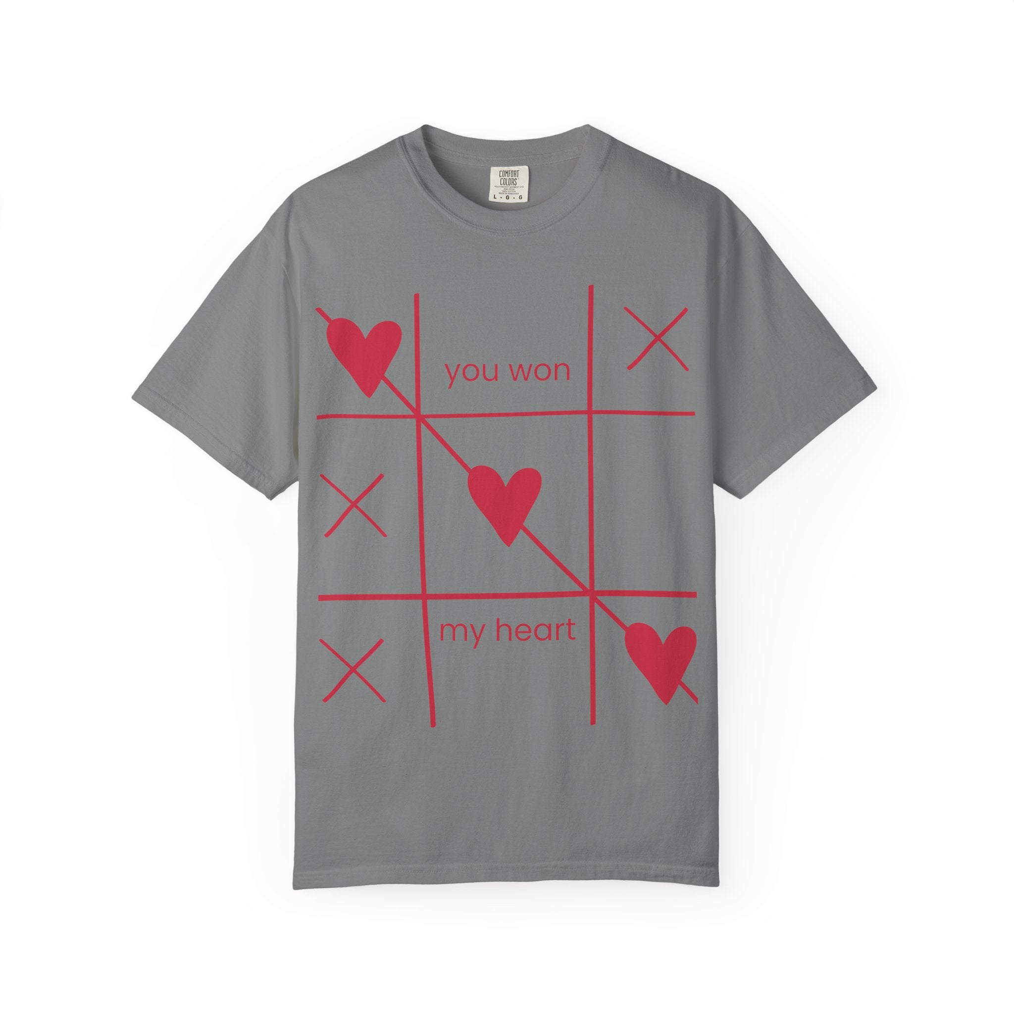 Valentine Tic-Tac-Toe Heart T-Shirt — "You Won My Heart" Graphic Tee