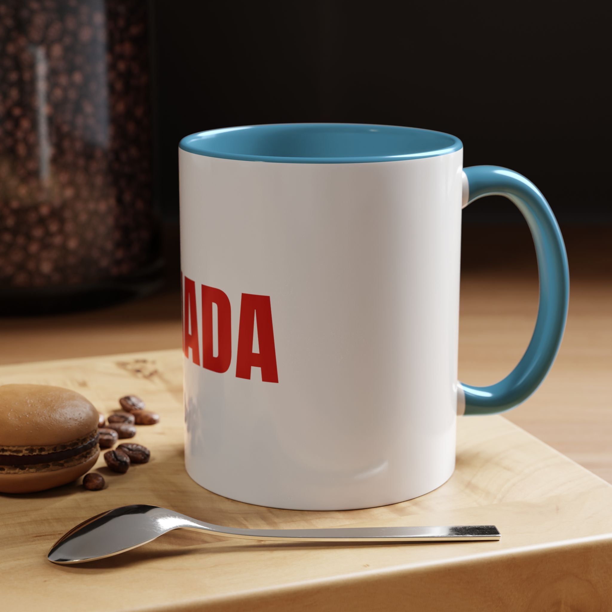 Canada Coffee Mug — Bold Red CANADA Accent Mug (11/15oz)