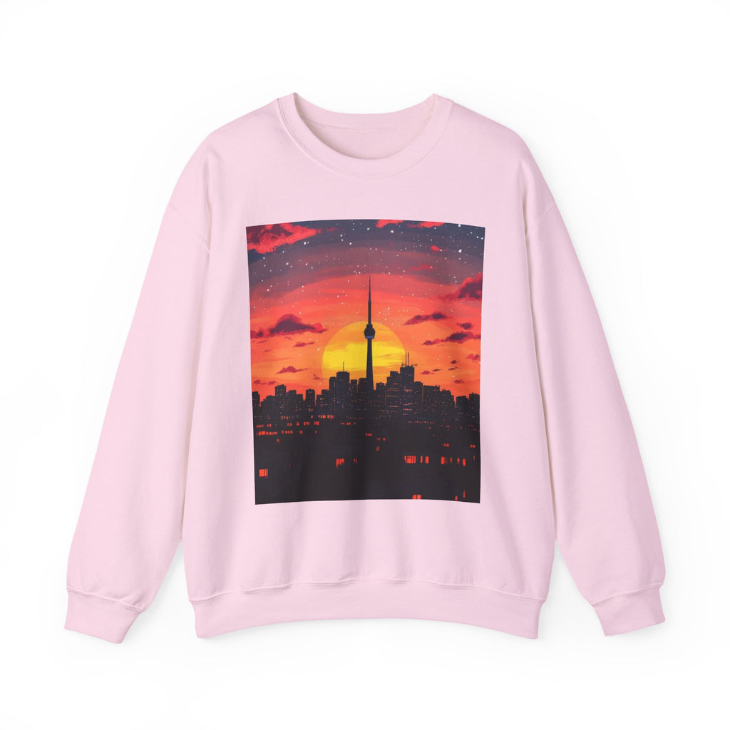 Sunset Skyline Crewneck Sweatshirt — Toronto CN Tower Silhouette Graphic