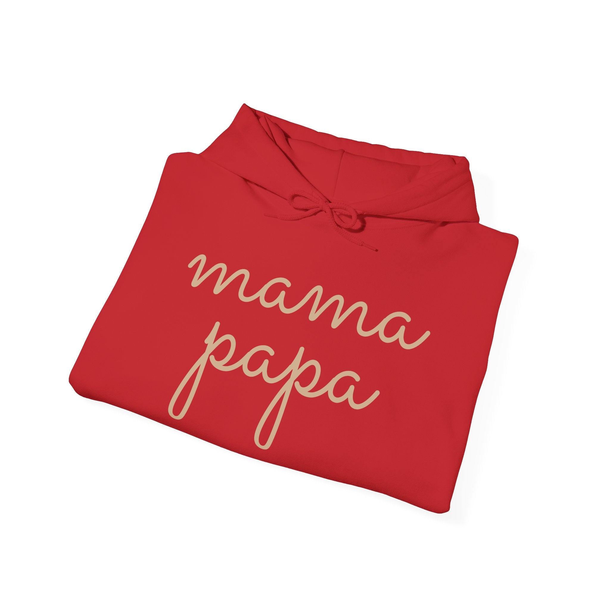 Mama Papa Hoodie — Minimal Script Parent Matching Pullover