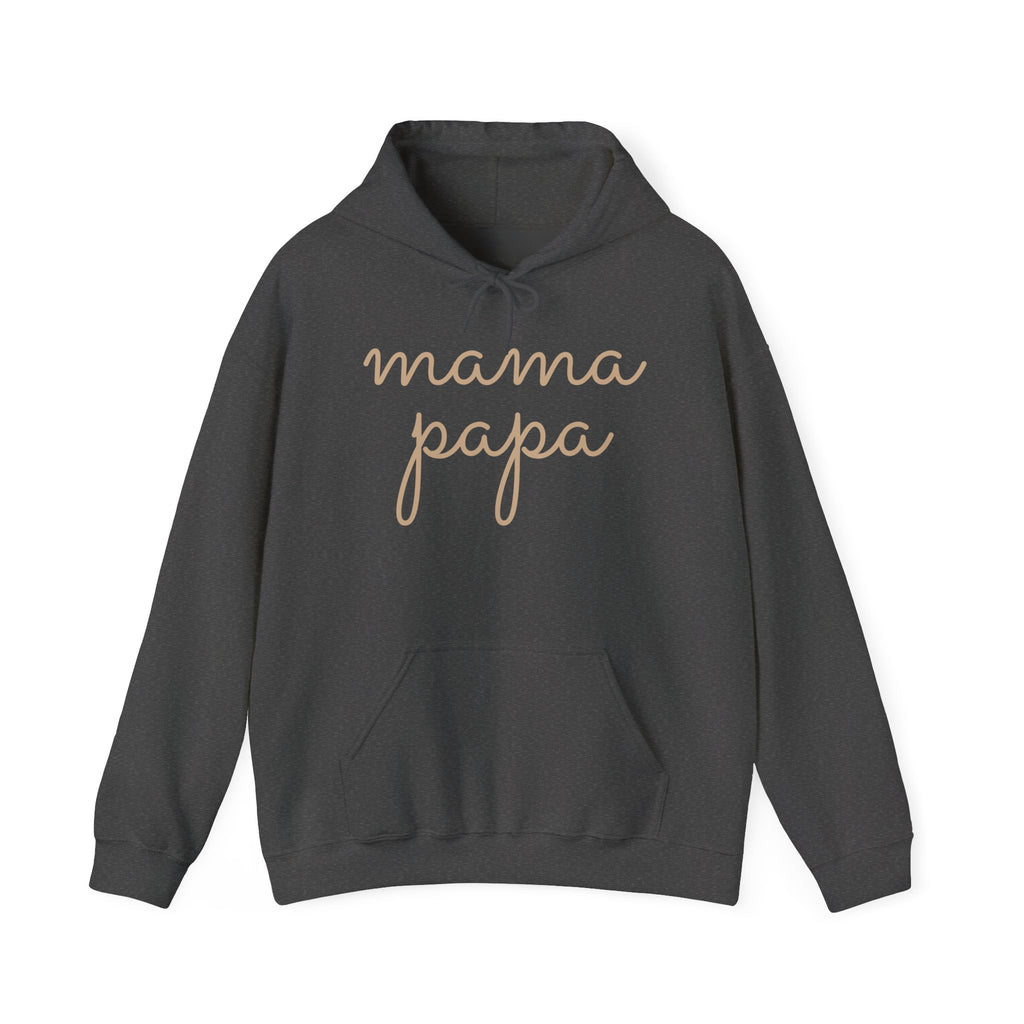 Mama Papa Hoodie — Minimal Script Parent Matching Pullover