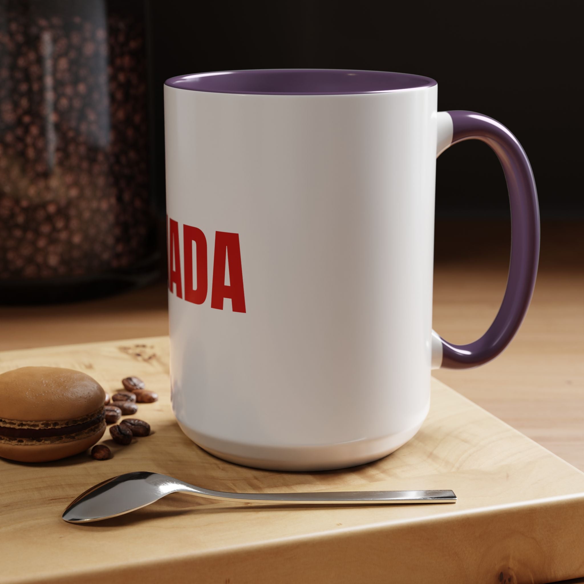 Canada Coffee Mug — Bold Red CANADA Accent Mug (11/15oz)