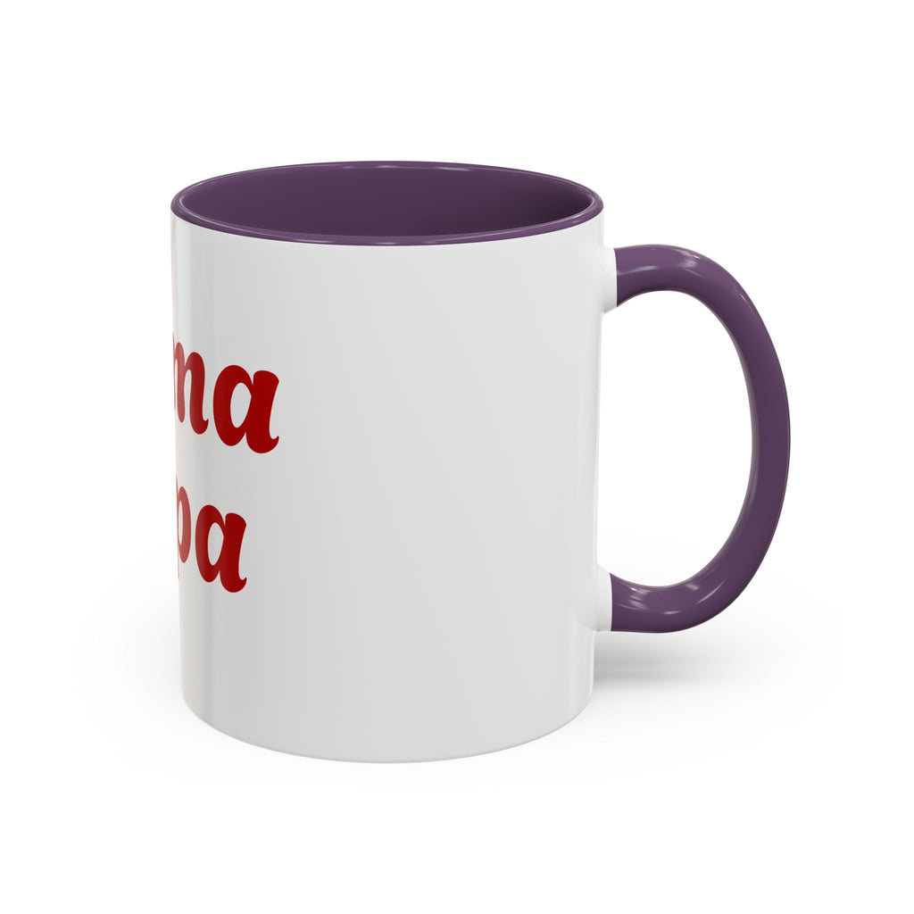 Custom Mama Papa Accent Coffee Mug - Perfect Gift for Parents