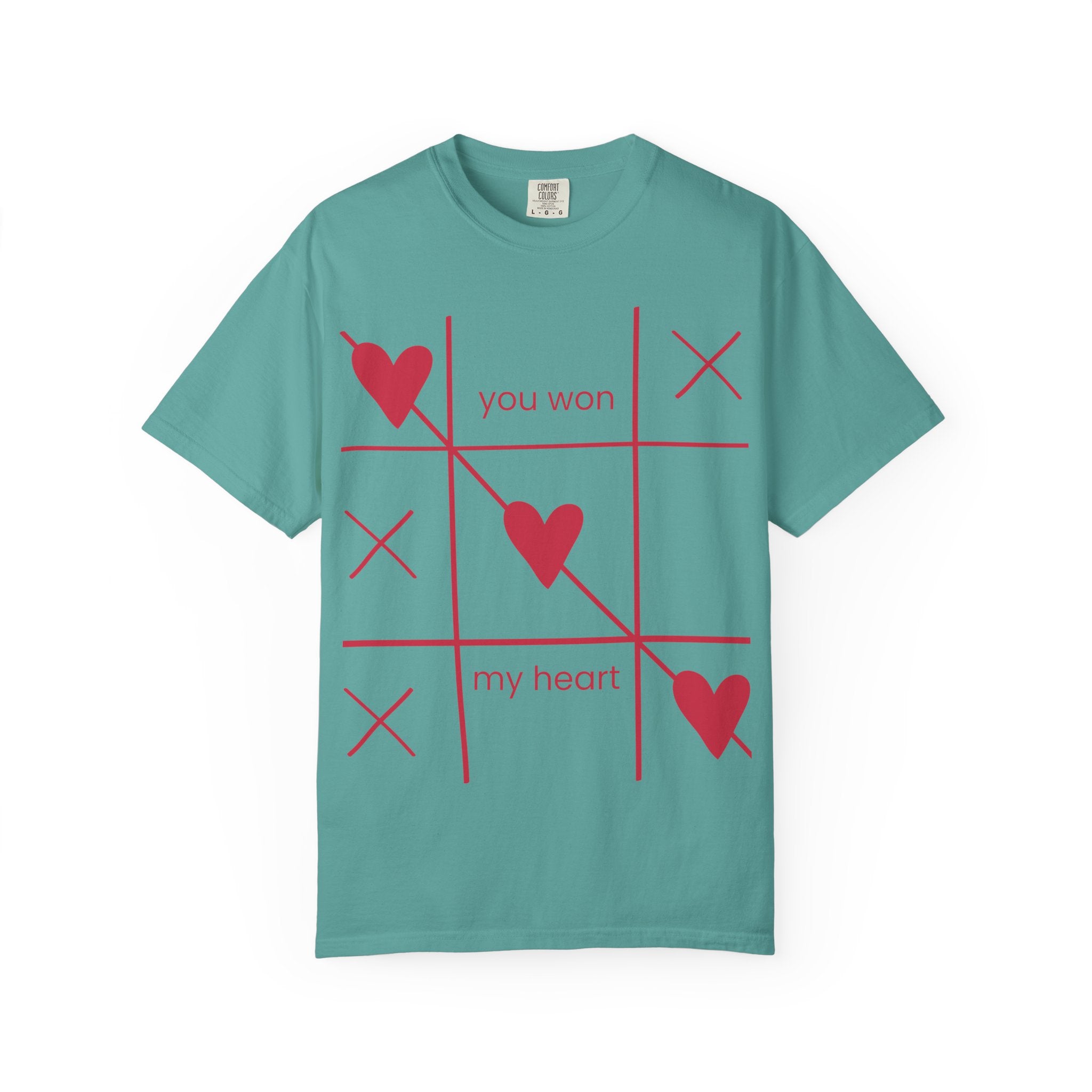 Valentine Tic-Tac-Toe Heart T-Shirt — "You Won My Heart" Graphic Tee