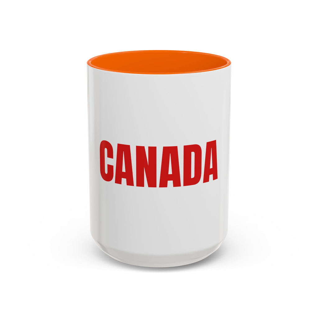 Canada Coffee Mug — Bold Red CANADA Accent Mug (11/15oz)