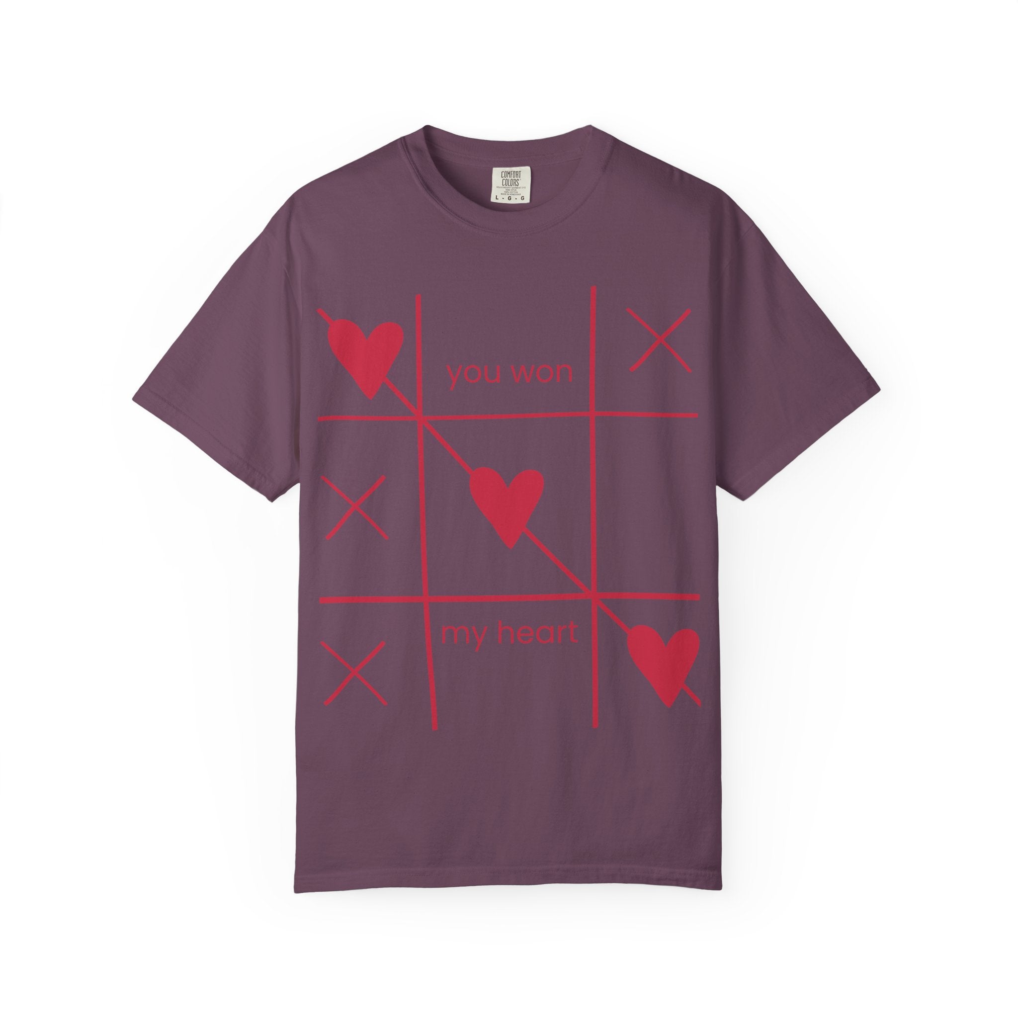 Valentine Tic-Tac-Toe Heart T-Shirt — "You Won My Heart" Graphic Tee