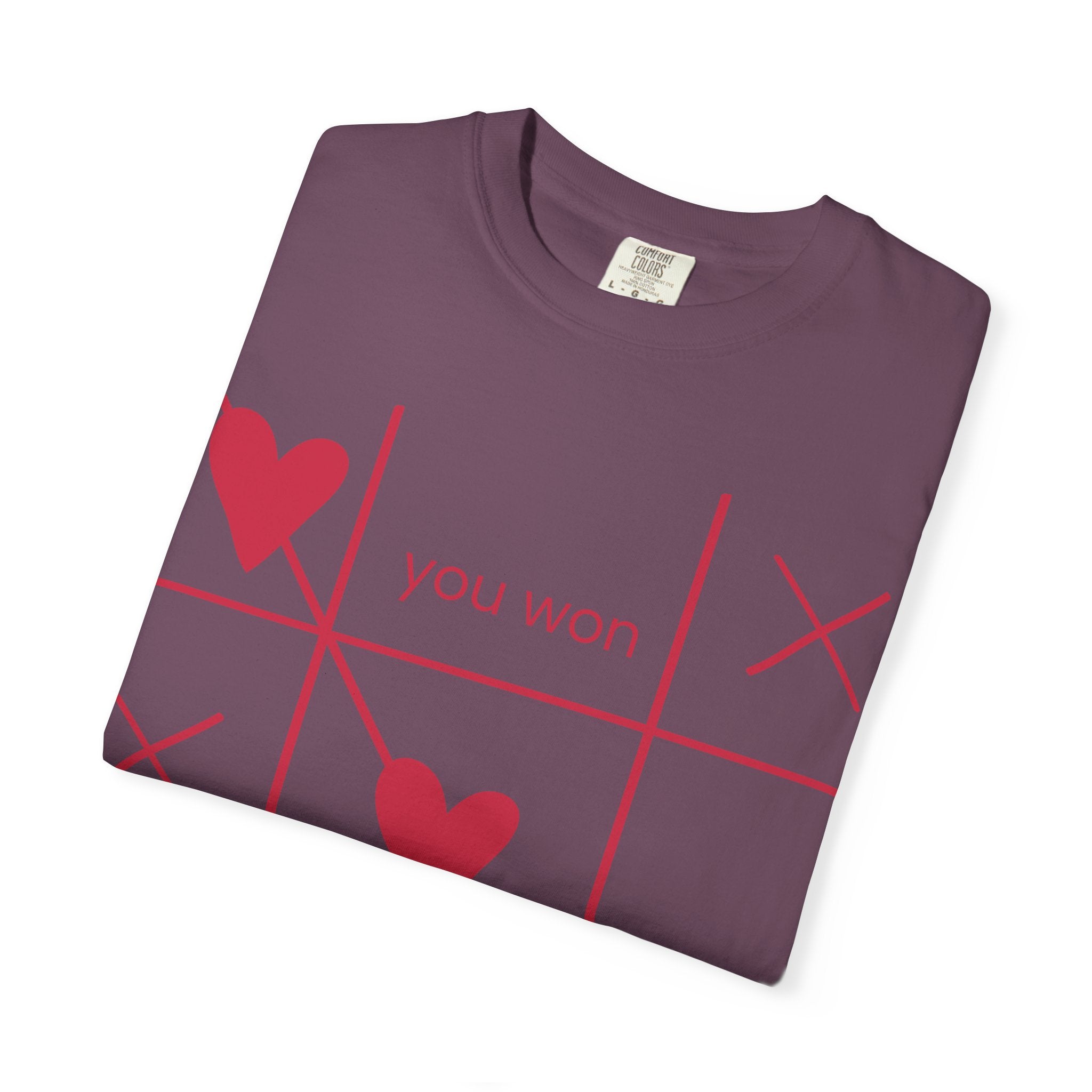 Valentine Tic-Tac-Toe Heart T-Shirt — "You Won My Heart" Graphic Tee