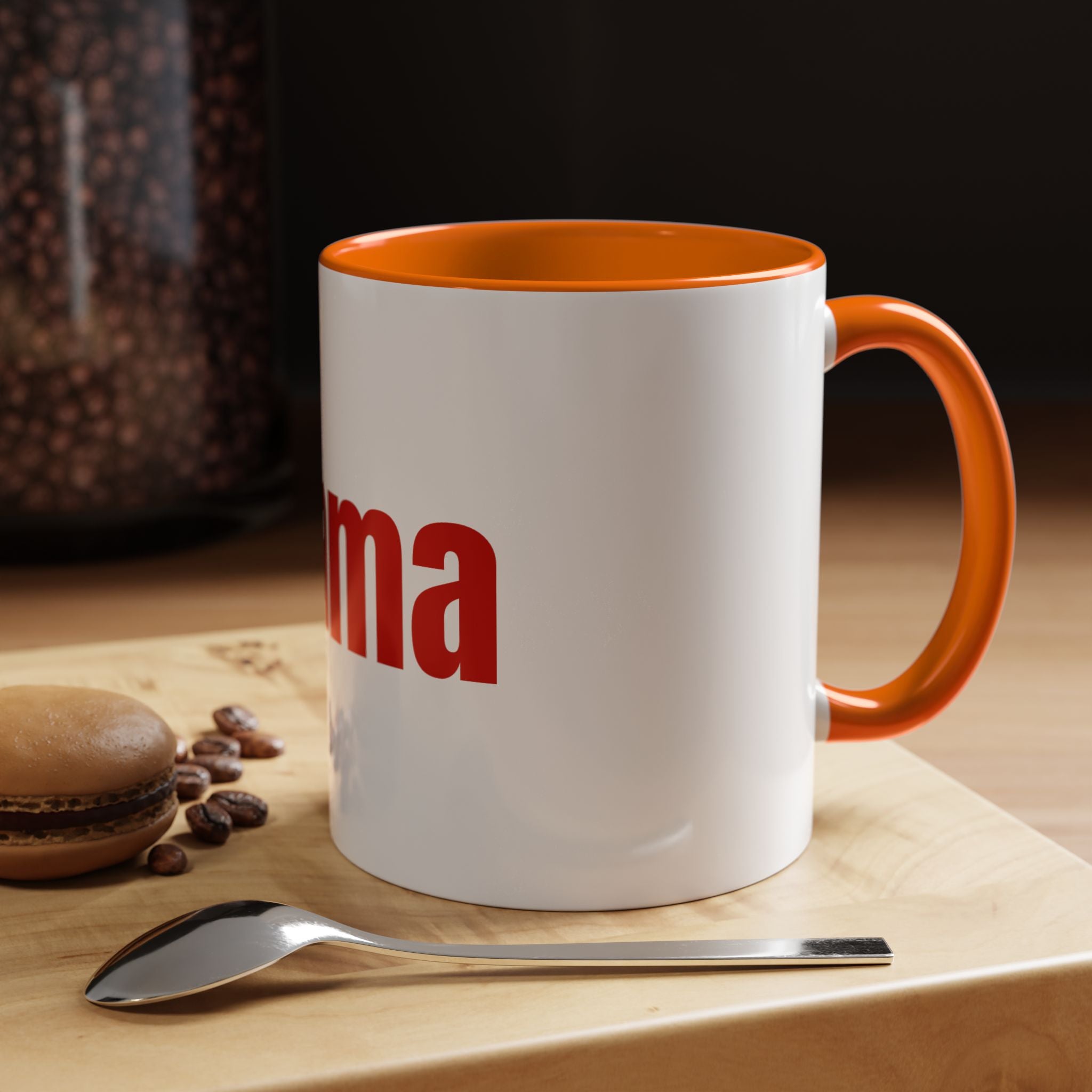 Mama Accent Coffee Mug — Red Retro Typography Mother's Day Gift