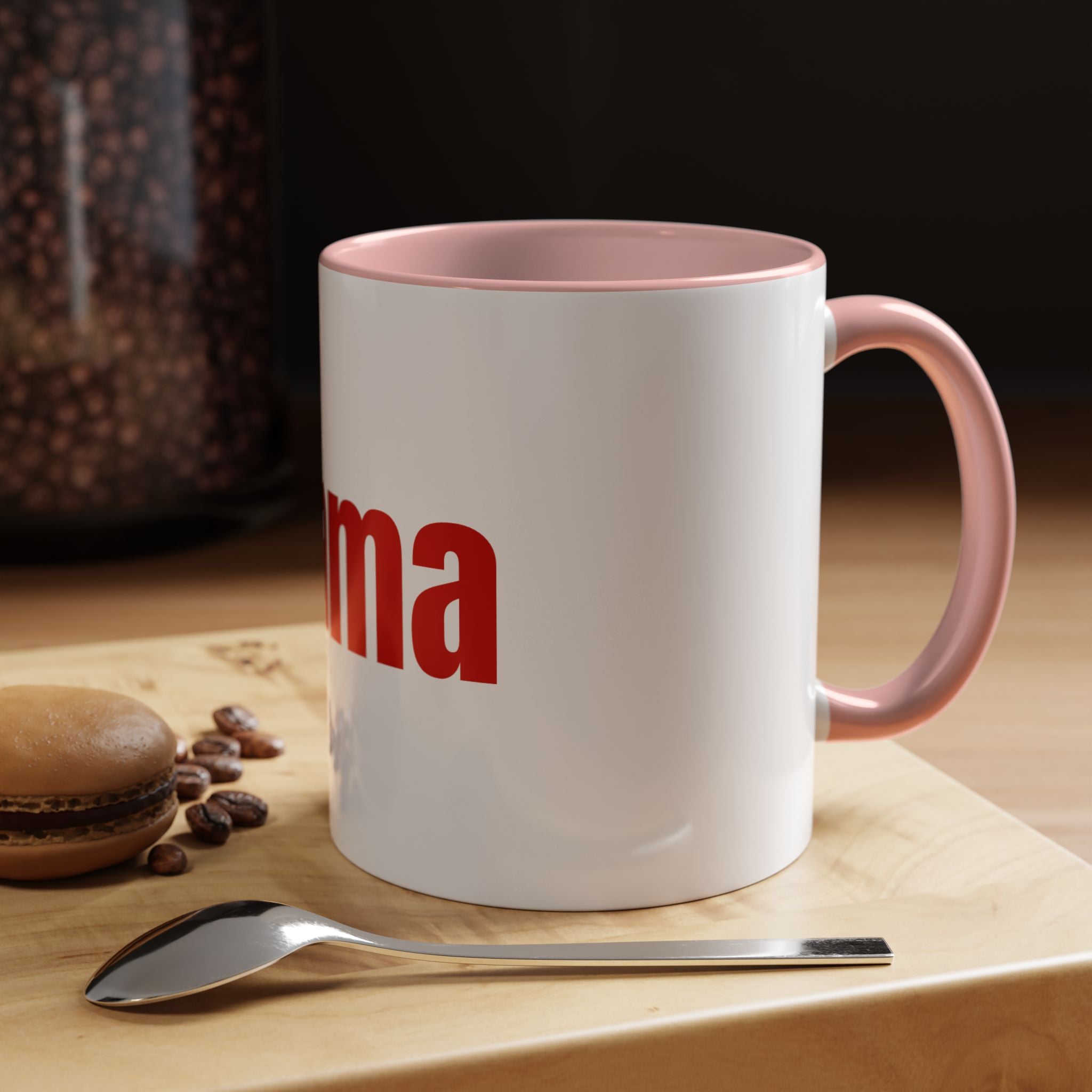 Mama Accent Coffee Mug — Red Retro Typography Mother's Day Gift