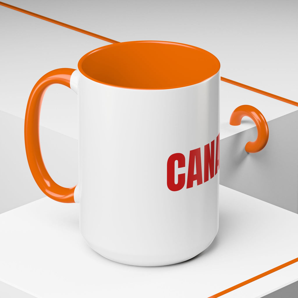 Canada Coffee Mug — Bold Red CANADA Accent Mug (11/15oz)