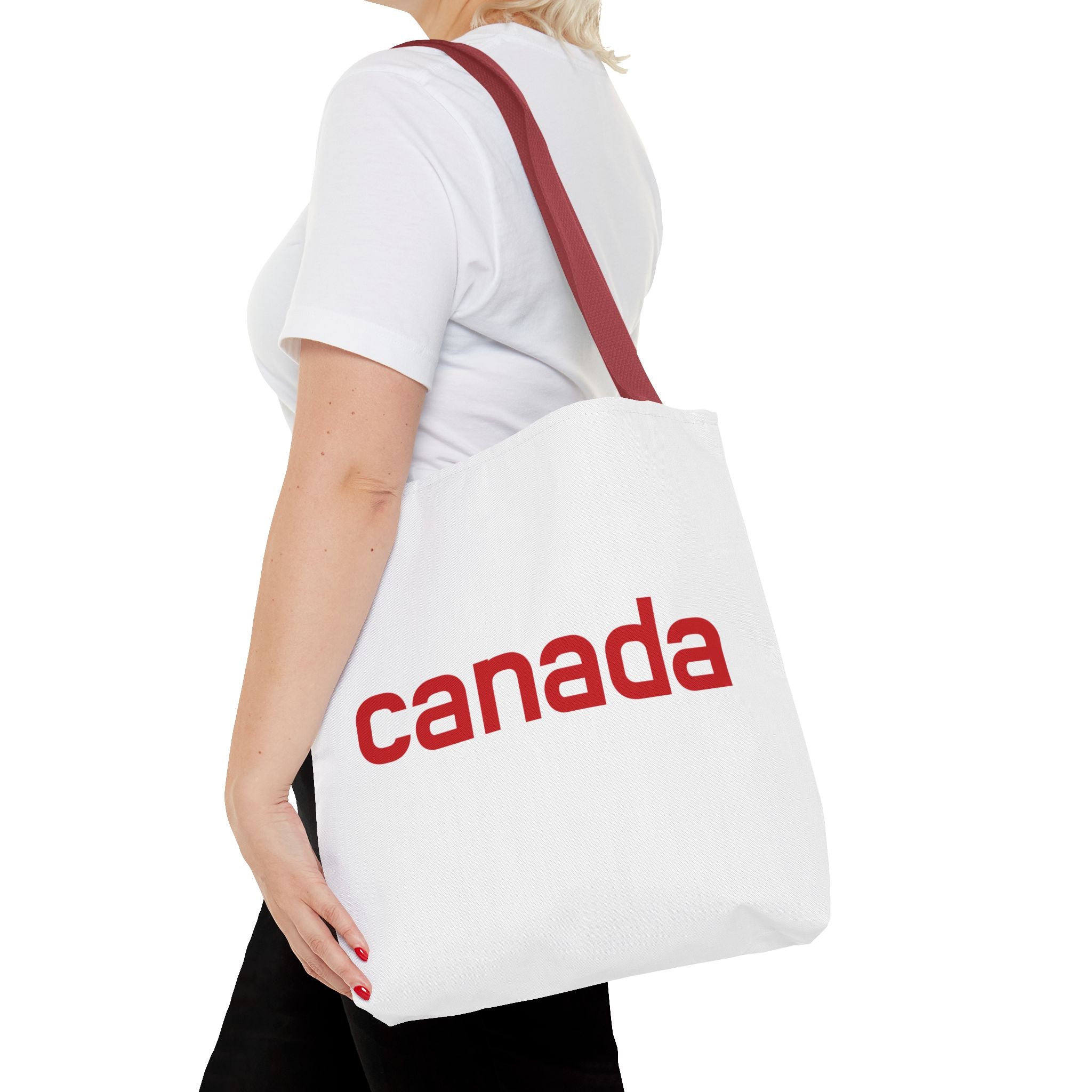 Canada Tote Bag – Minimal Red 'canada' Travel & Everyday Carryall