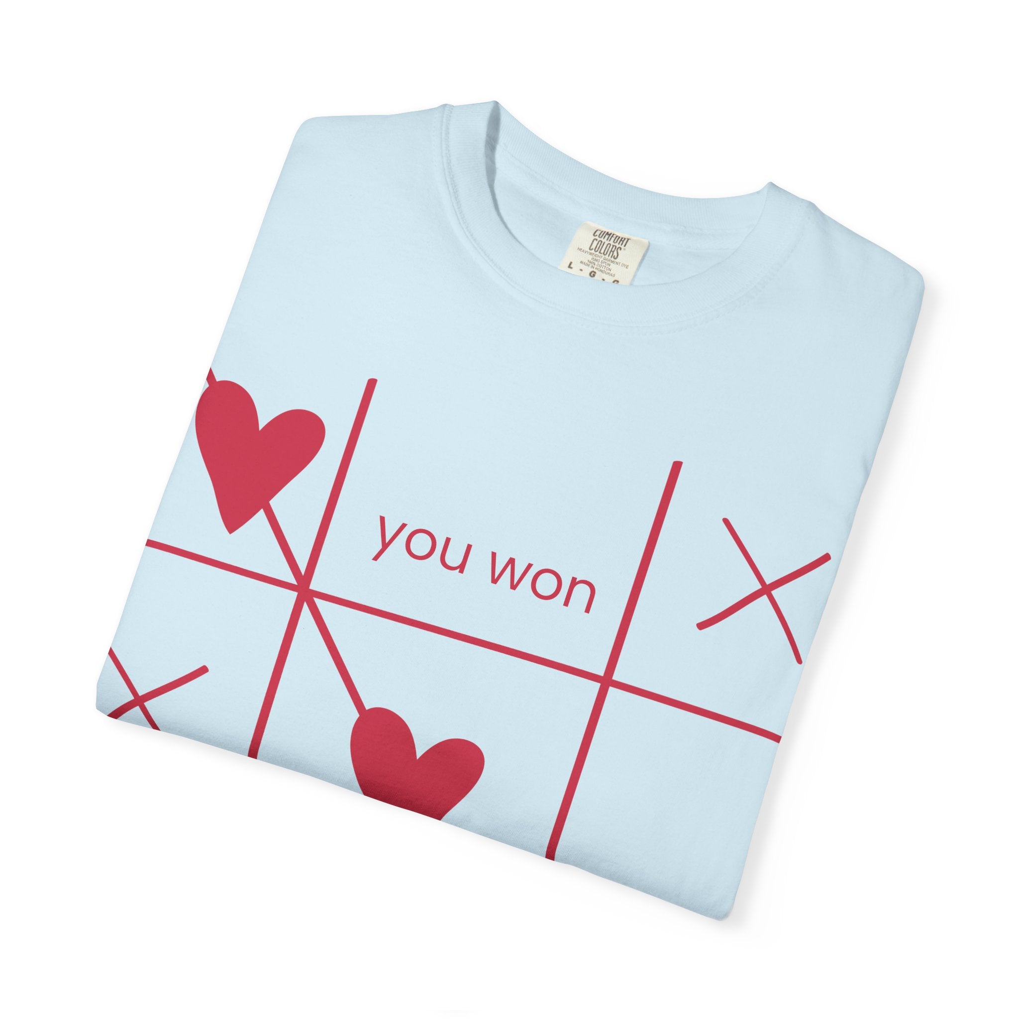 Valentine Tic-Tac-Toe Heart T-Shirt — "You Won My Heart" Graphic Tee