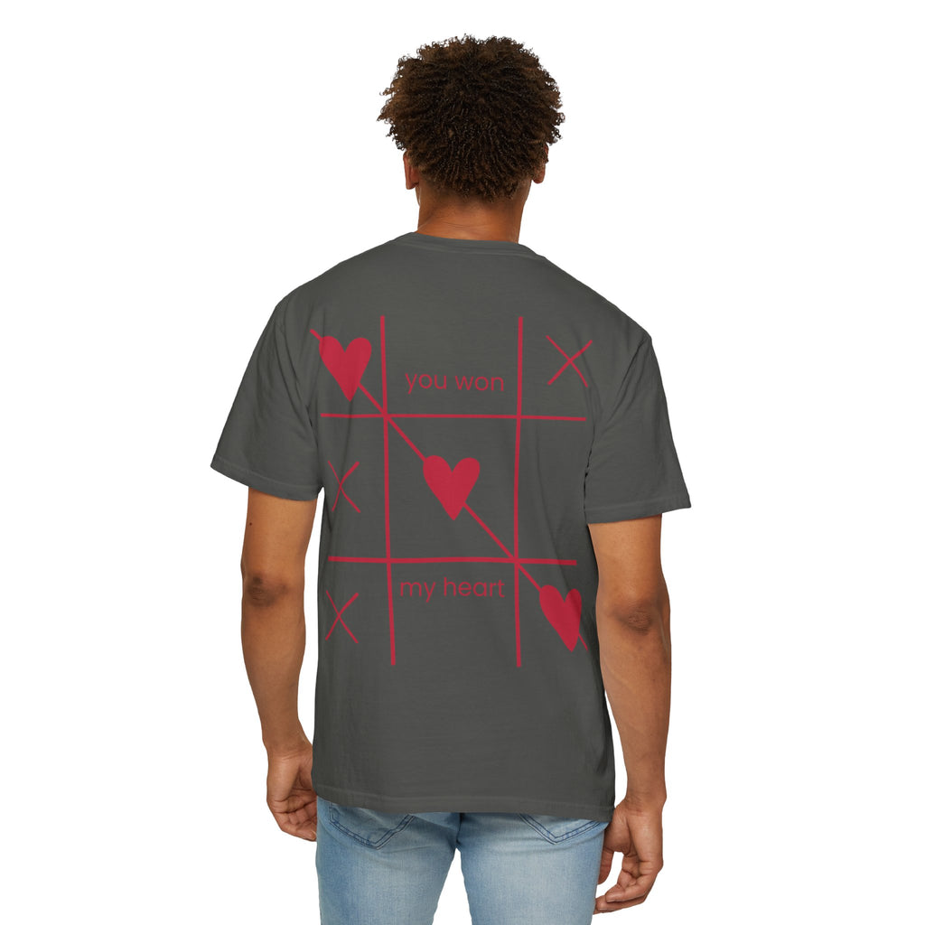 Valentine Tic-Tac-Toe Heart T-Shirt — "You Won My Heart" Graphic Tee