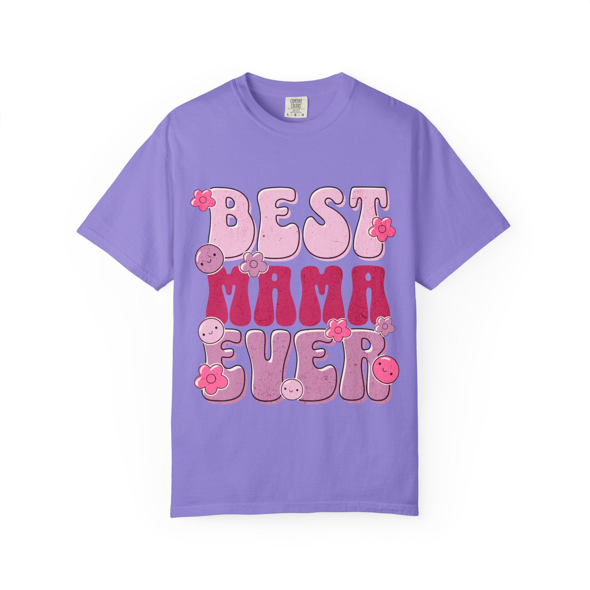 Best Mama Ever T-Shirt — Retro Pink Floral Mother's Day Tee
