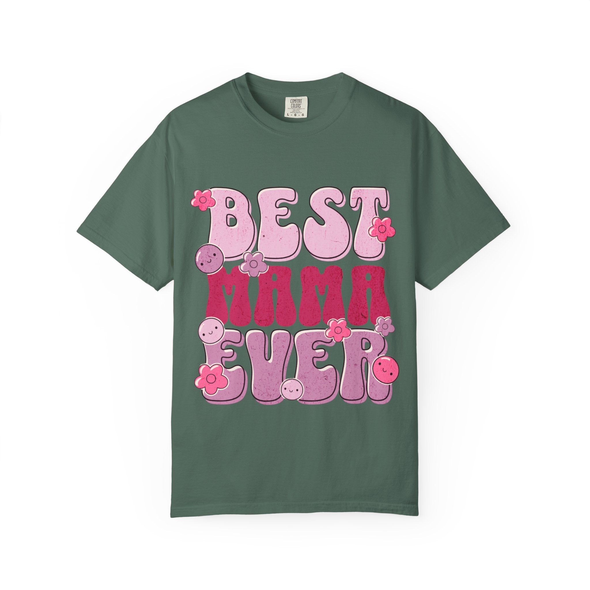 Best Mama Ever T-Shirt — Retro Pink Floral Mother's Day Tee