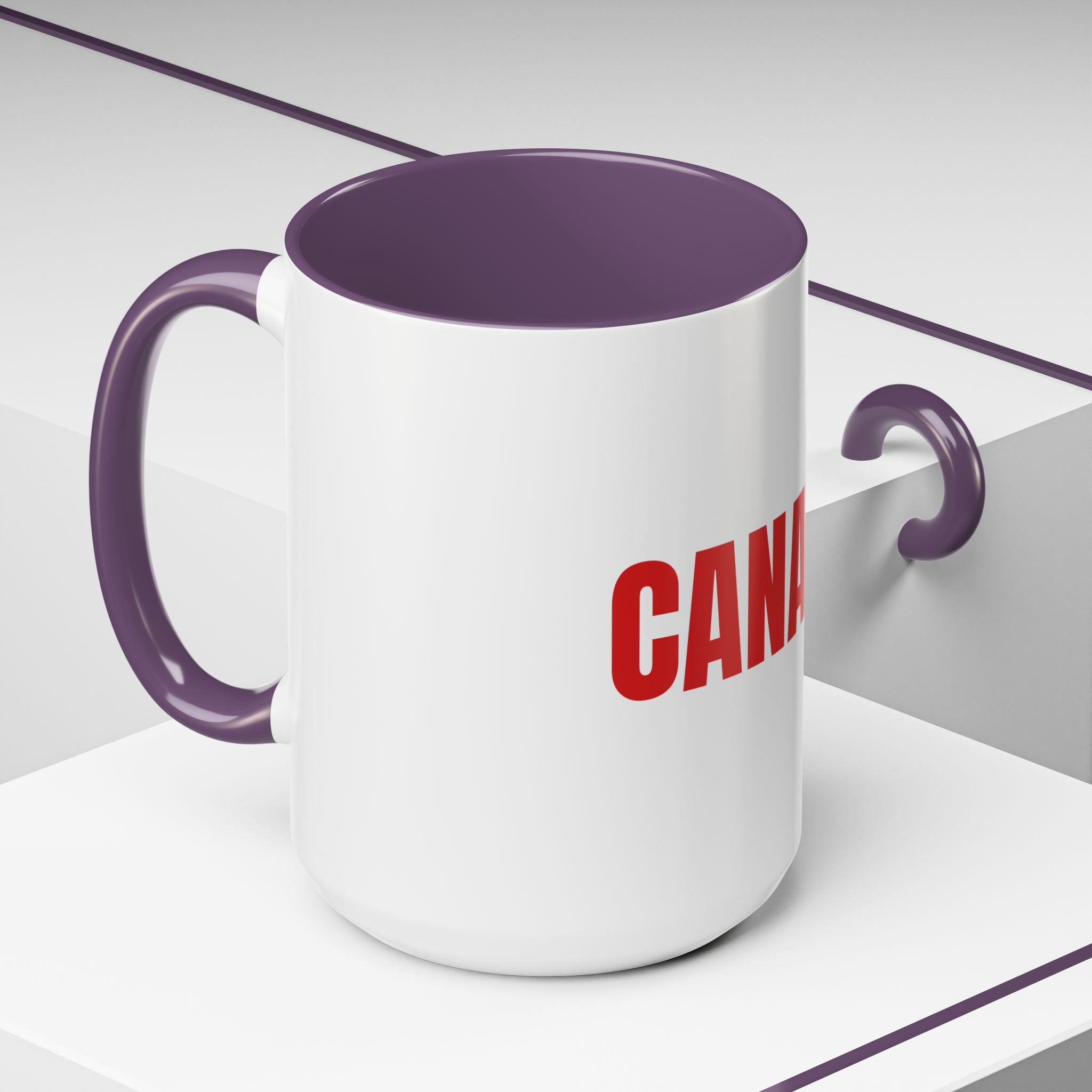 Canada Coffee Mug — Bold Red CANADA Accent Mug (11/15oz)