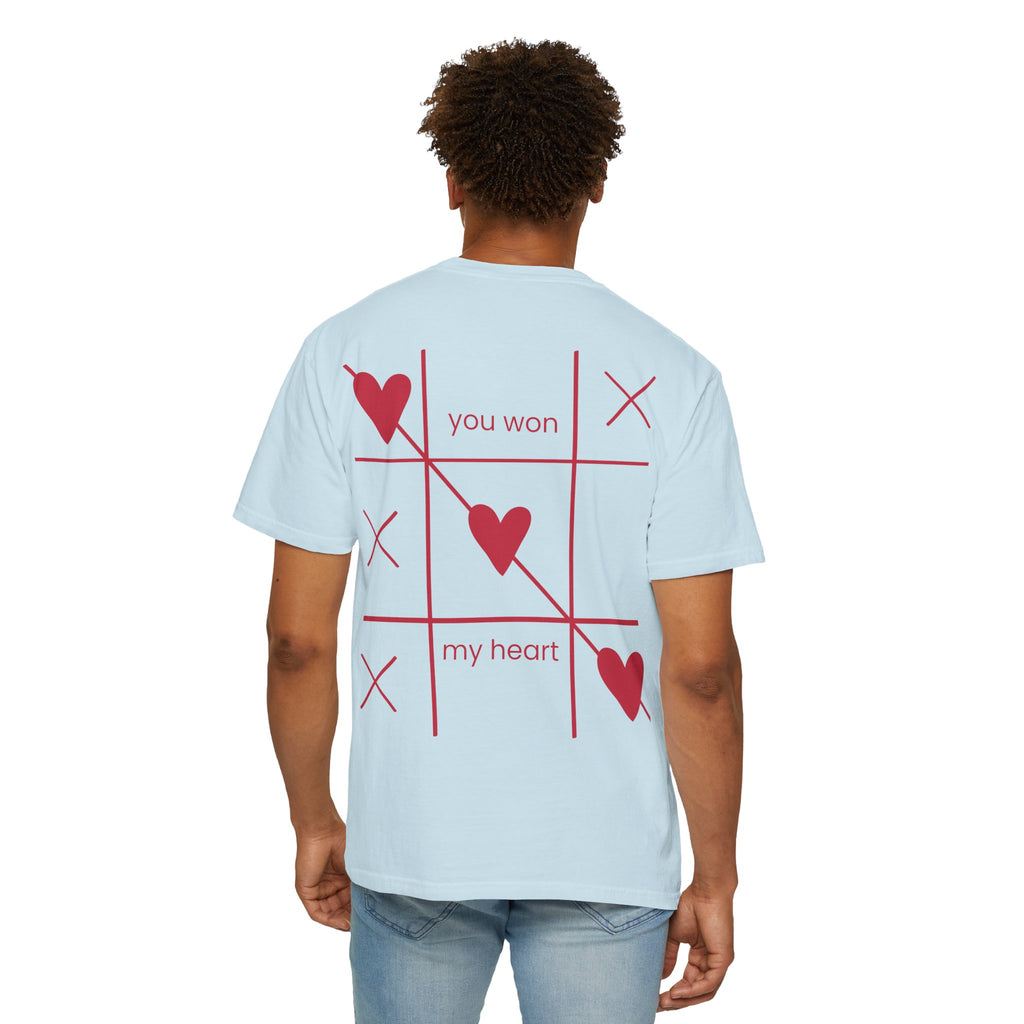 Valentine Tic-Tac-Toe Heart T-Shirt — "You Won My Heart" Graphic Tee