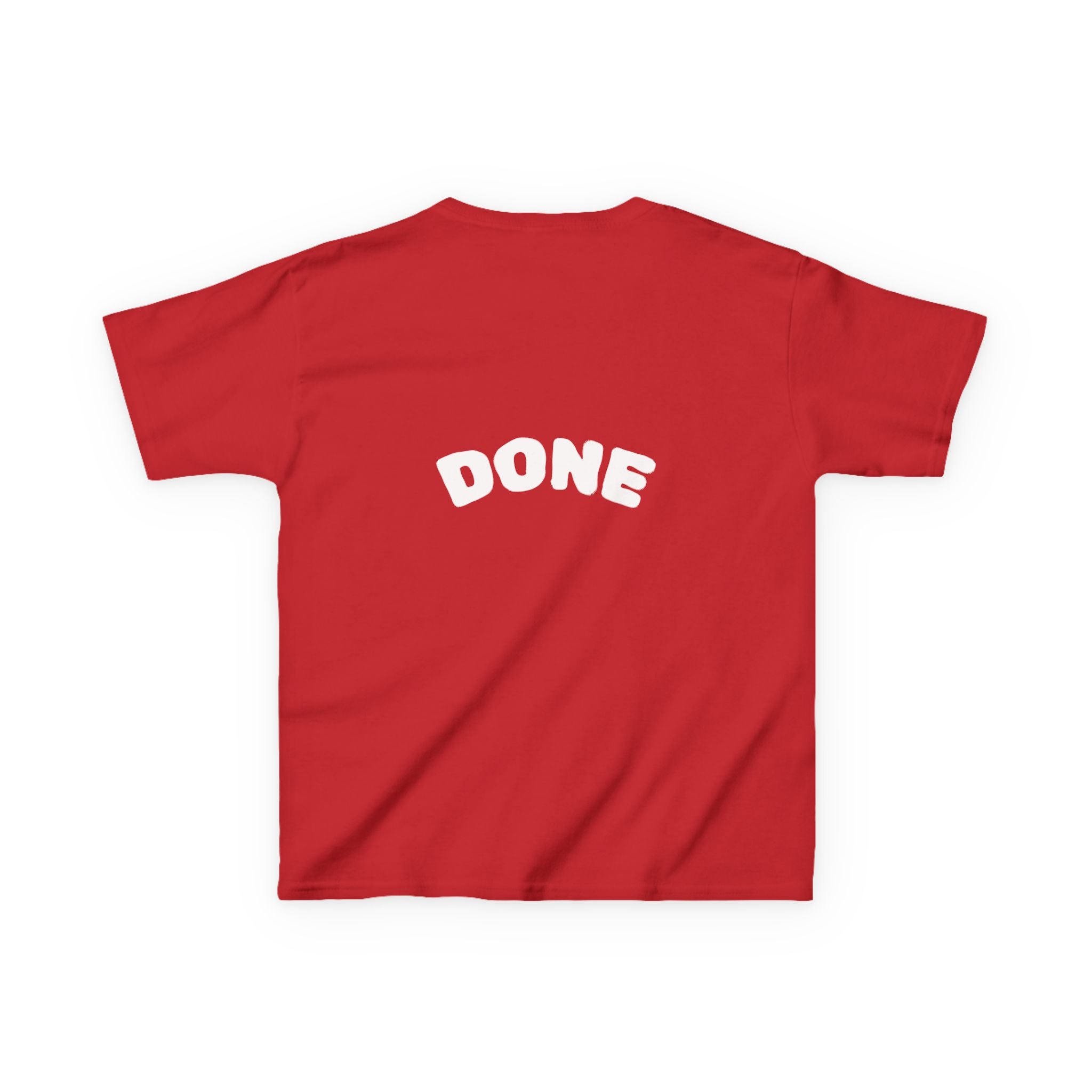 Kids Tee — “Do It NOW / DONE” Motivational Red Shirt