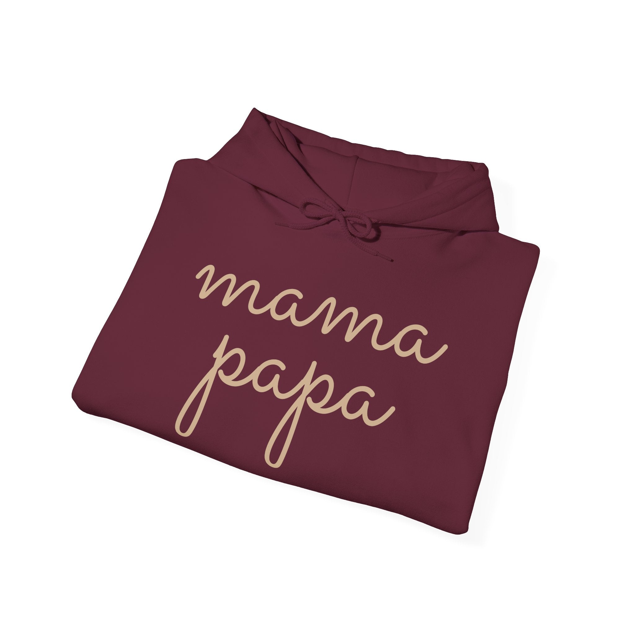 Mama Papa Hoodie — Minimal Script Parent Matching Pullover
