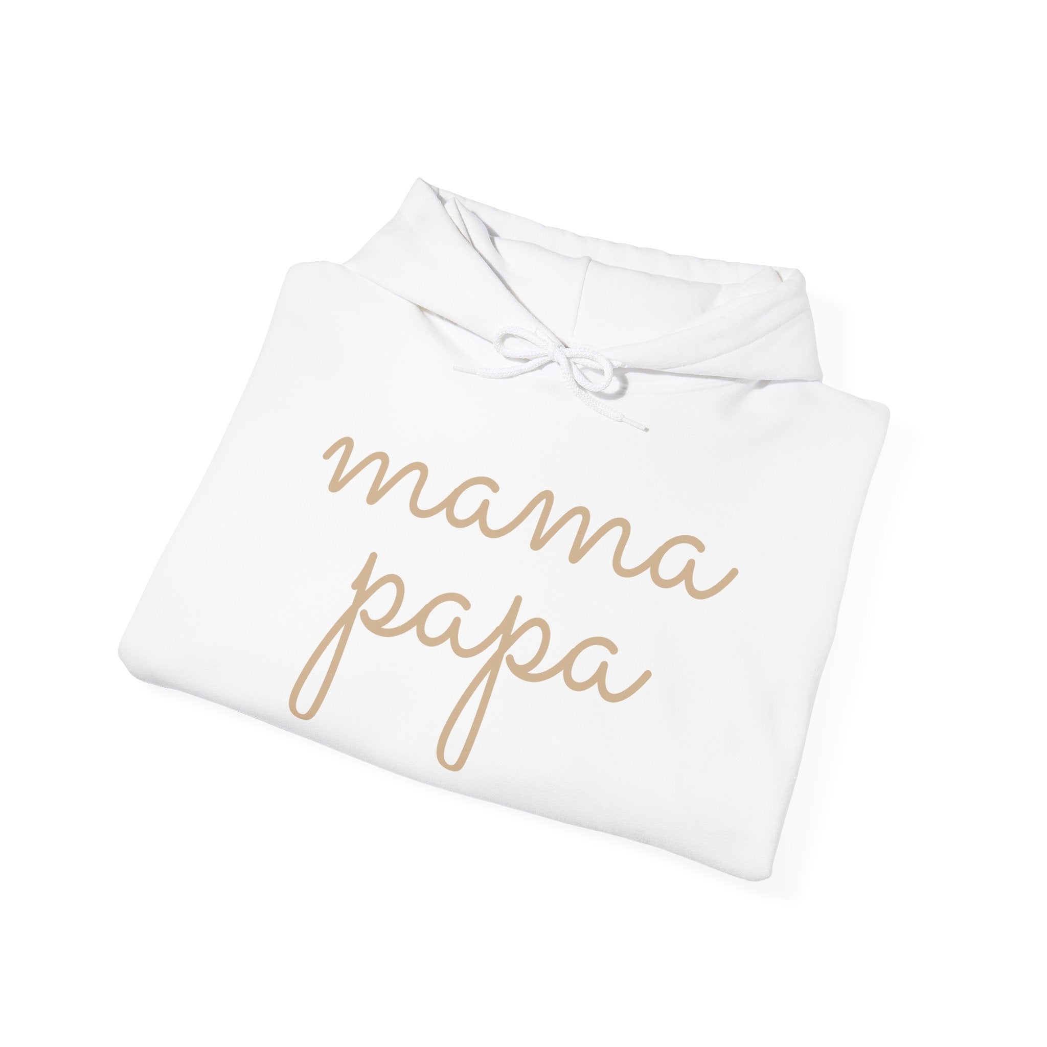 Mama Papa Hoodie — Minimal Script Parent Matching Pullover