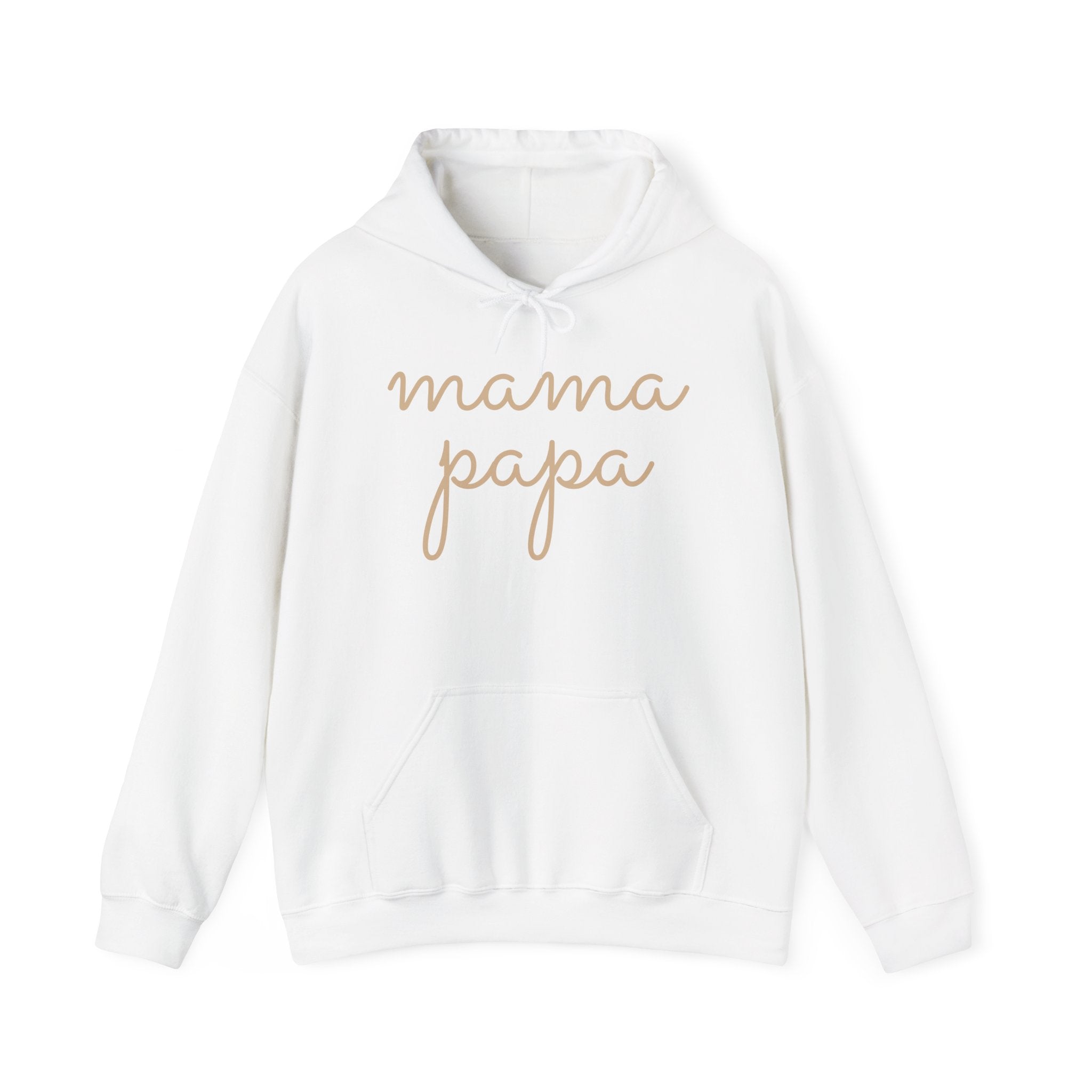 Mama Papa Hoodie — Minimal Script Parent Matching Pullover