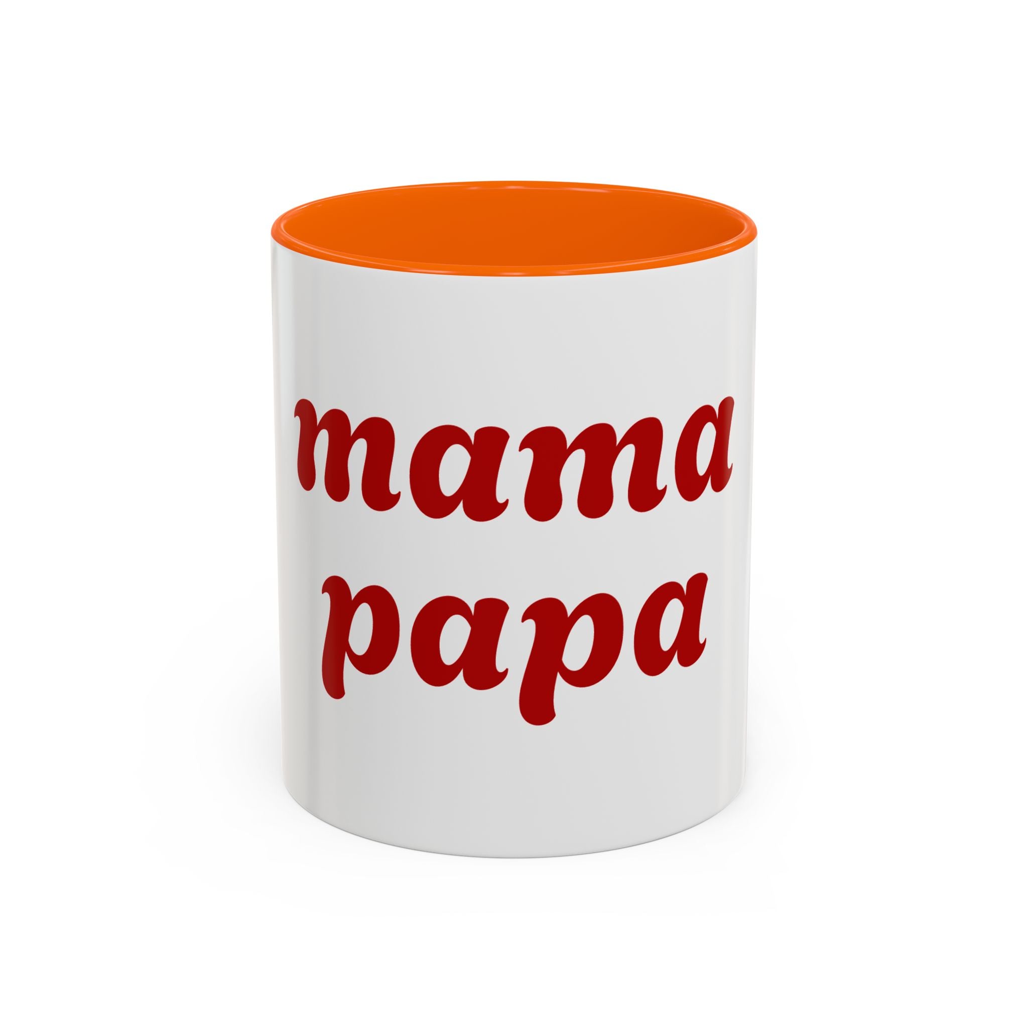 Custom Mama Papa Accent Coffee Mug - Perfect Gift for Parents