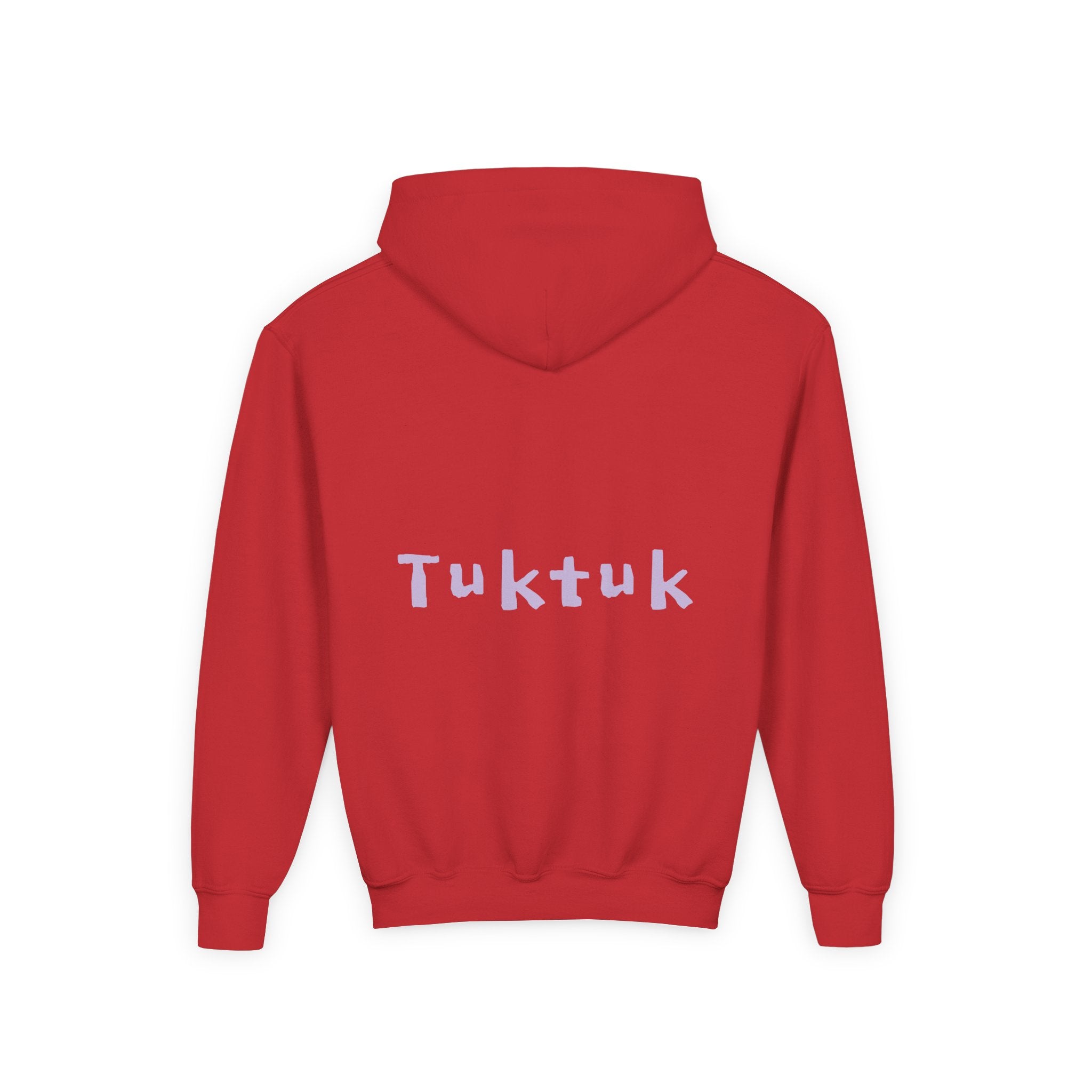 Youth Hoodie — Personalized Lavender Name Hoodie (Front: Myrah Das Gupta, Back: Tuktuk)