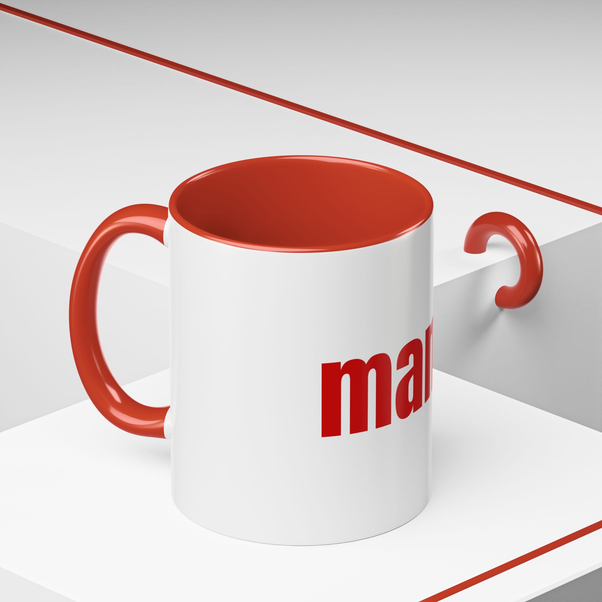 Mama Accent Coffee Mug — Red Retro Typography Mother's Day Gift