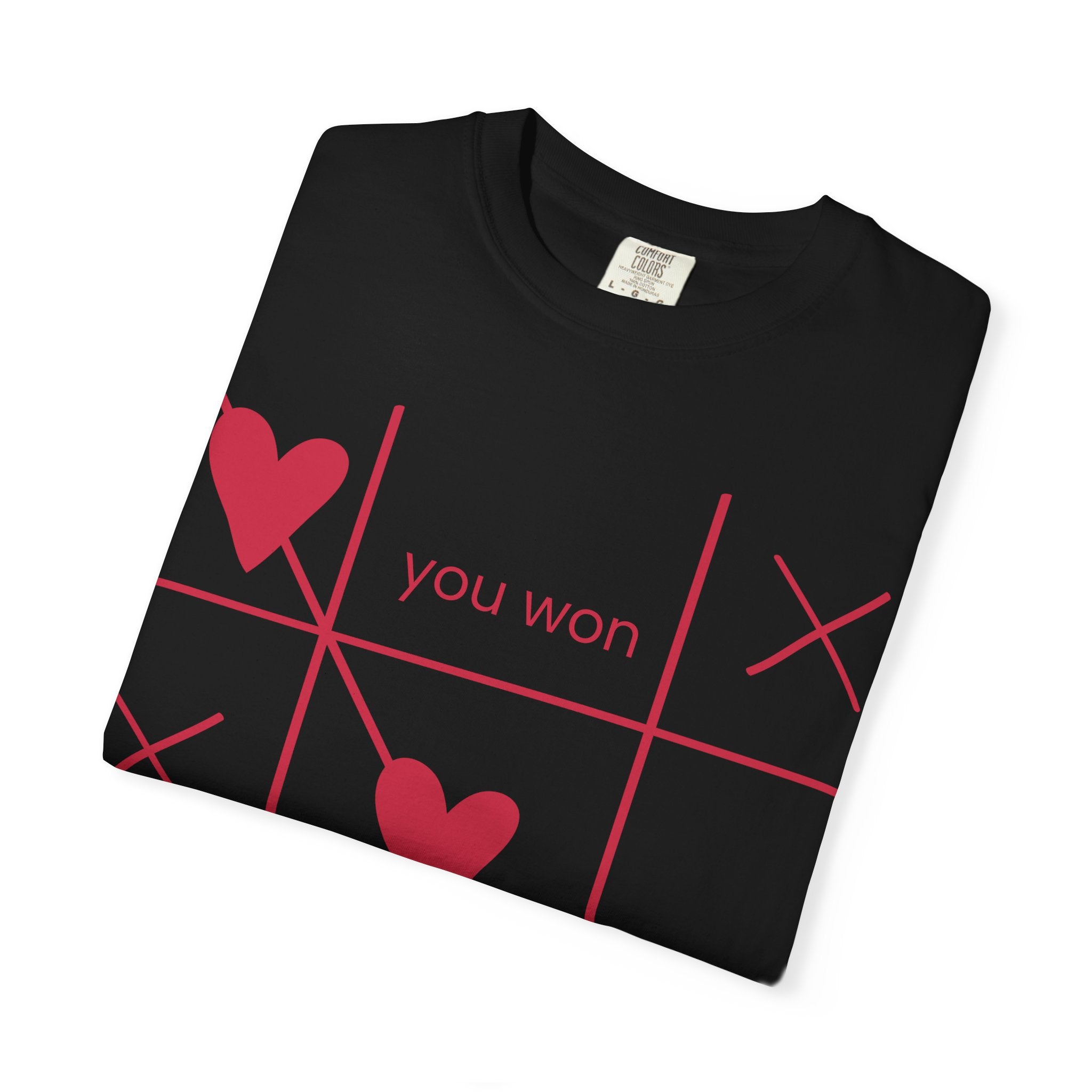 Valentine Tic-Tac-Toe Heart T-Shirt — "You Won My Heart" Graphic Tee