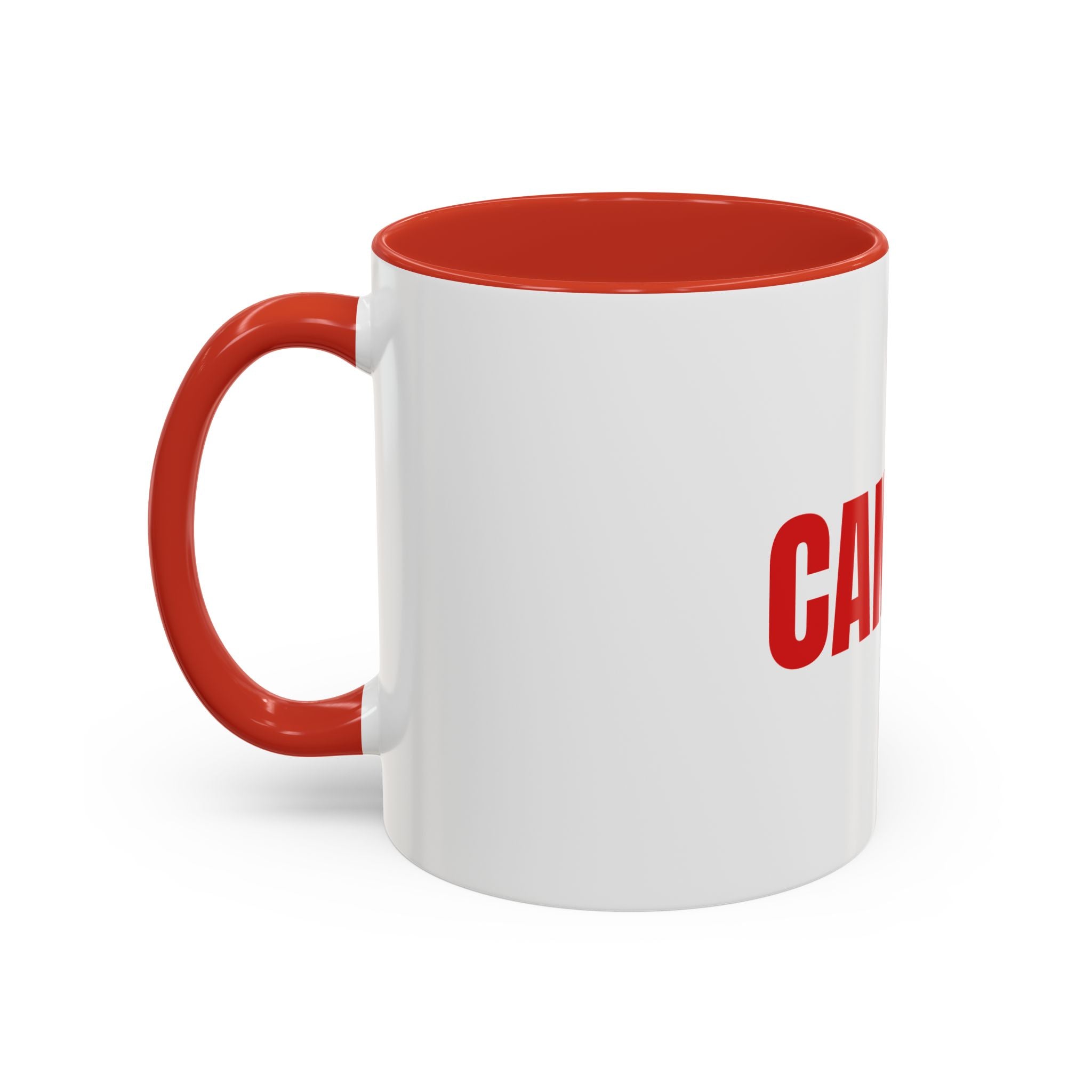 Canada Coffee Mug — Bold Red CANADA Accent Mug (11/15oz)