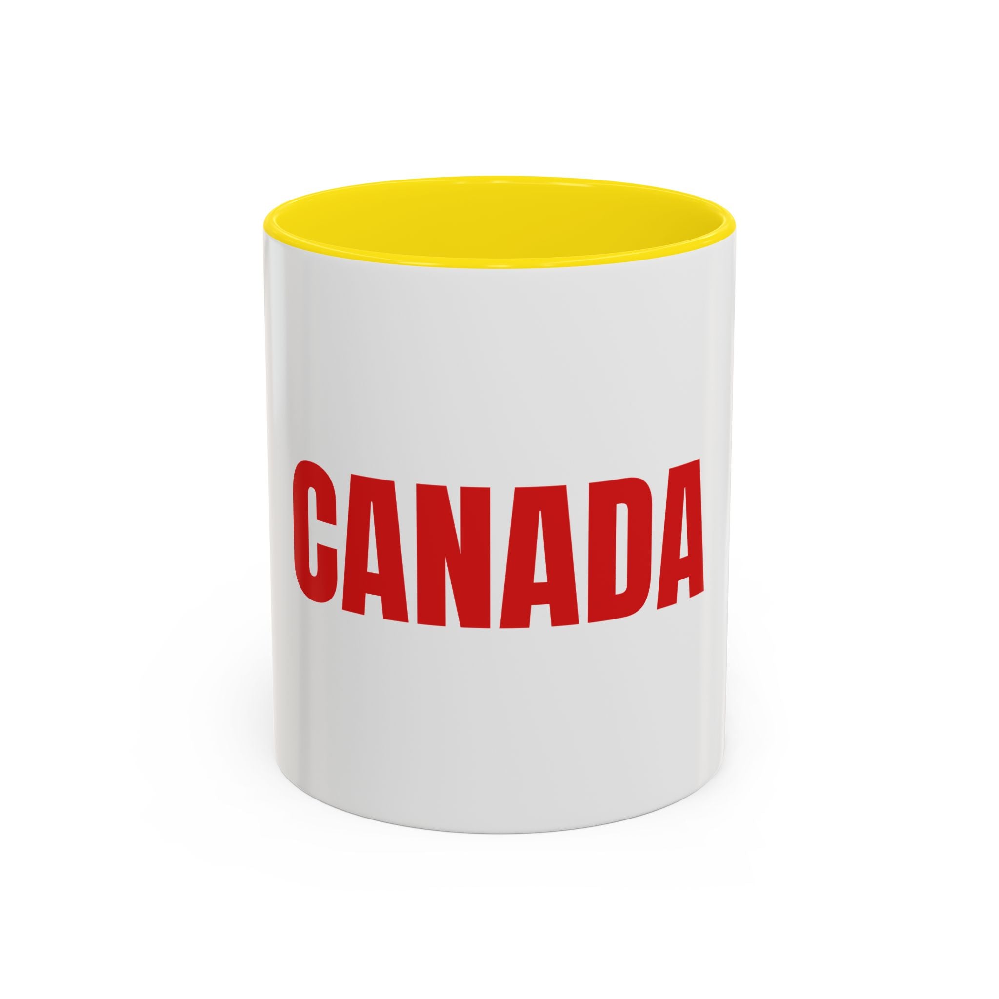 Canada Coffee Mug — Bold Red CANADA Accent Mug (11/15oz)