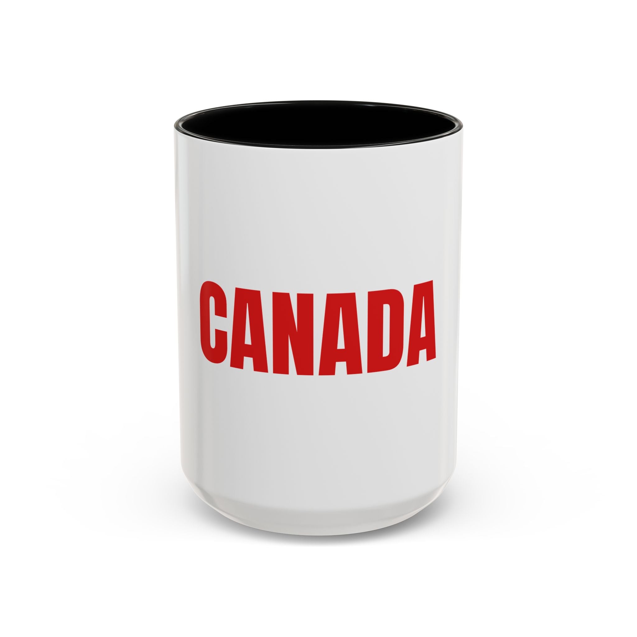 Canada Coffee Mug — Bold Red CANADA Accent Mug (11/15oz)