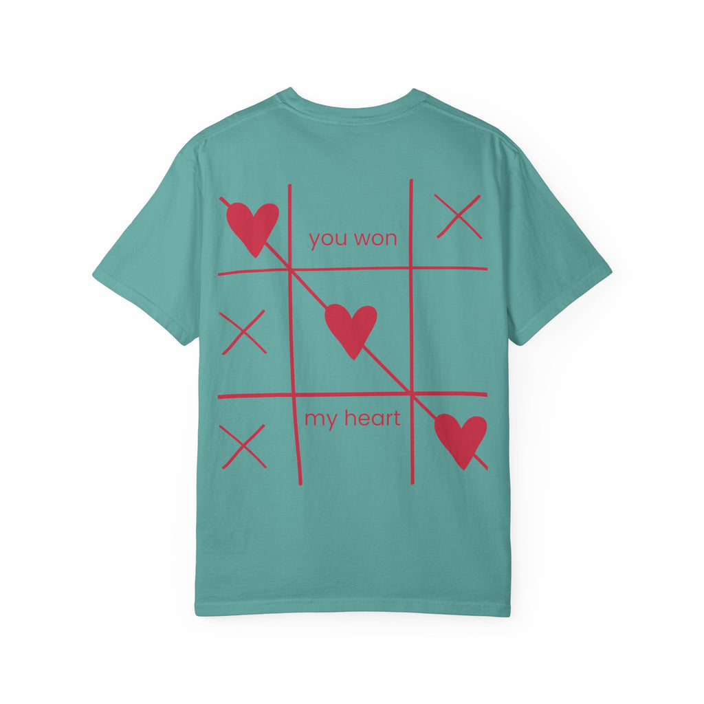 Valentine Tic-Tac-Toe Heart T-Shirt — "You Won My Heart" Graphic Tee