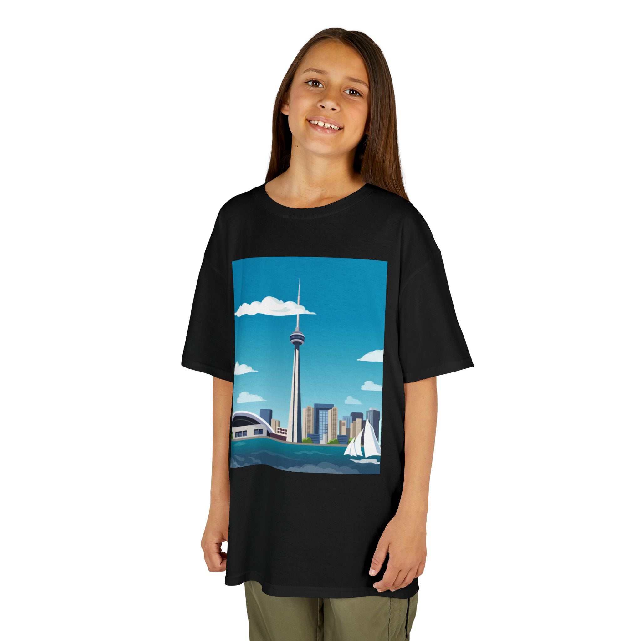 Toronto Skyline Kids Tee — CN Tower & Harbourfront Graphic Shirt