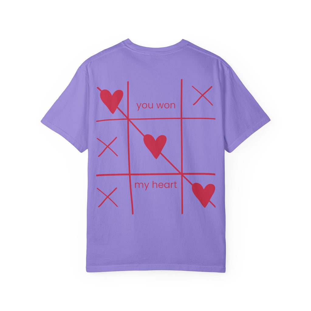 Valentine Tic-Tac-Toe Heart T-Shirt — "You Won My Heart" Graphic Tee