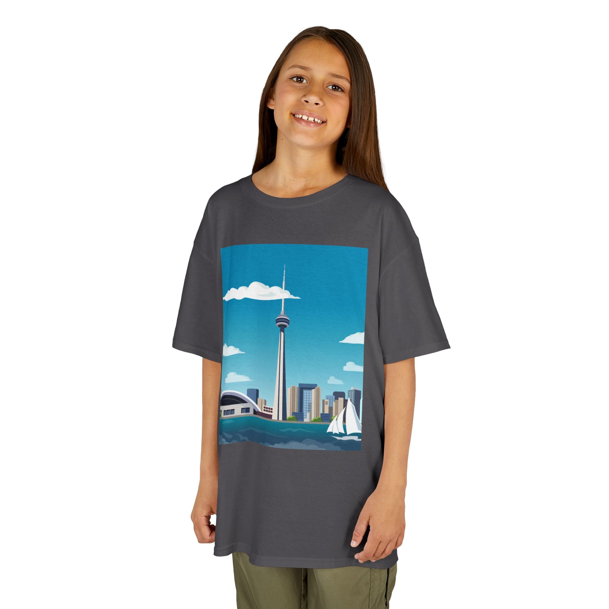 Toronto Skyline Kids Tee — CN Tower & Harbourfront Graphic Shirt