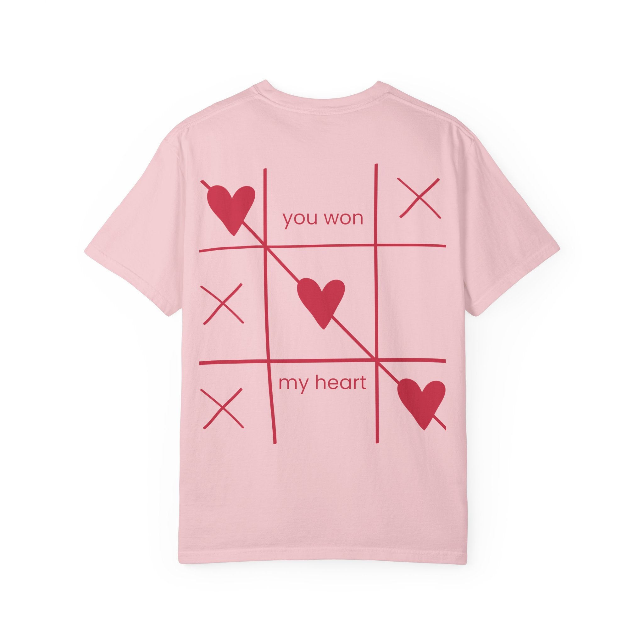 Valentine Tic-Tac-Toe Heart T-Shirt — "You Won My Heart" Graphic Tee