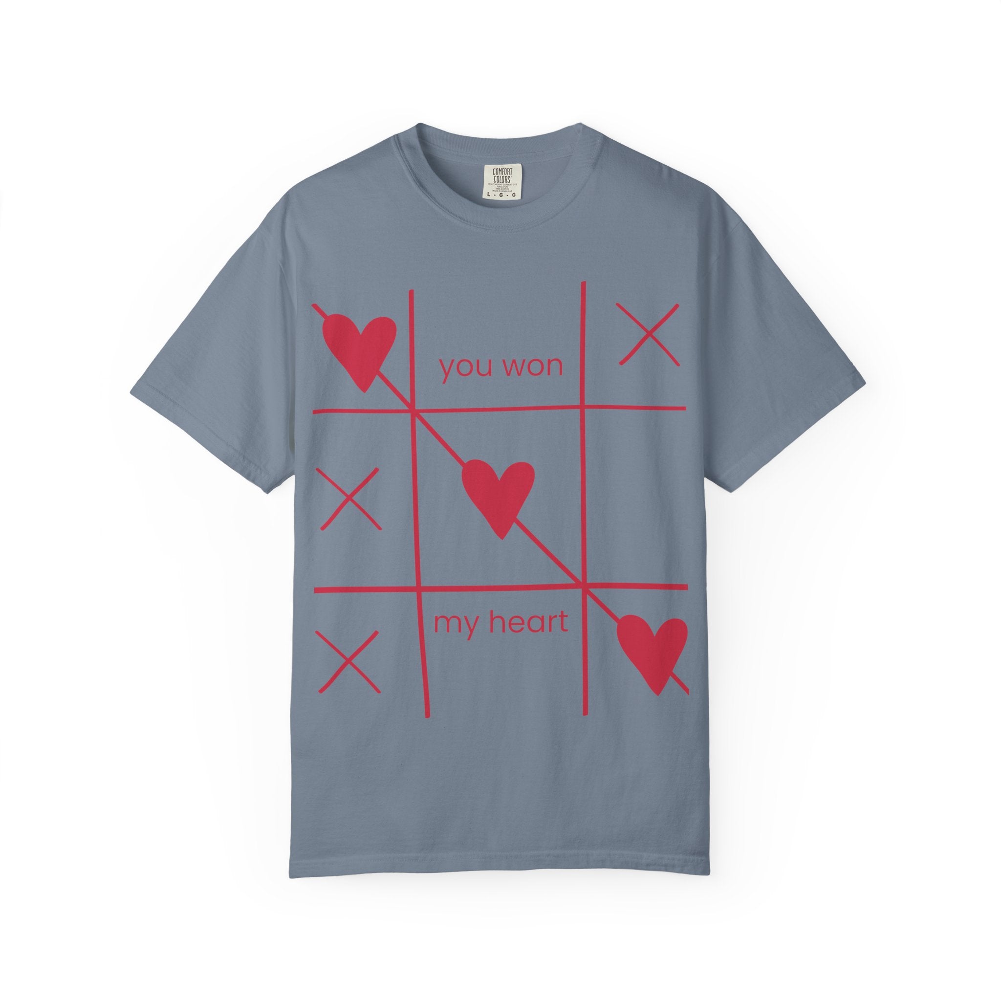 Valentine Tic-Tac-Toe Heart T-Shirt — "You Won My Heart" Graphic Tee
