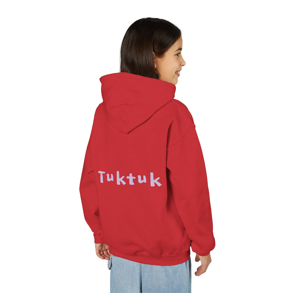 Youth Hoodie — Personalized Lavender Name Hoodie (Front: Myrah Das Gupta, Back: Tuktuk)