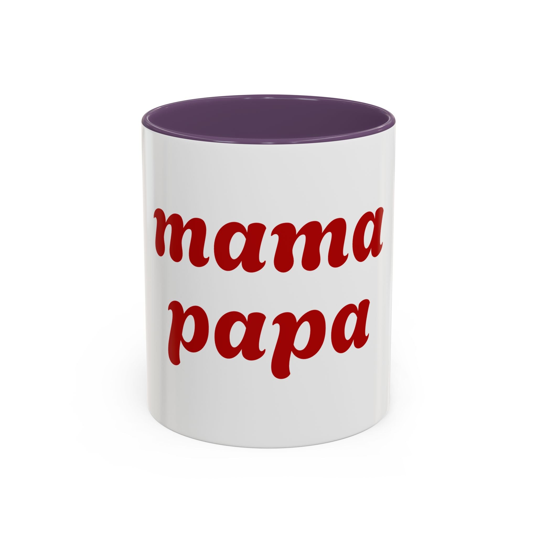 Custom Mama Papa Accent Coffee Mug - Perfect Gift for Parents