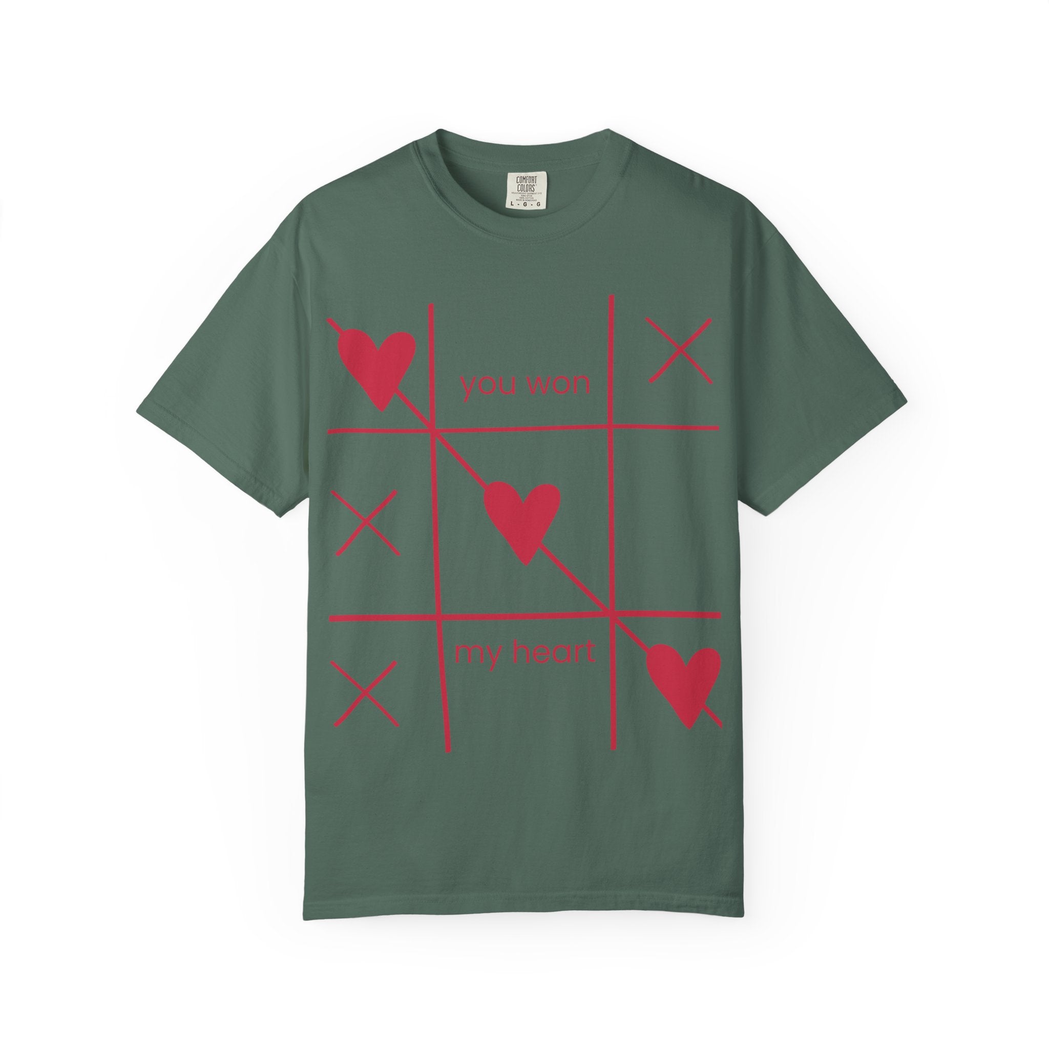 Valentine Tic-Tac-Toe Heart T-Shirt — "You Won My Heart" Graphic Tee