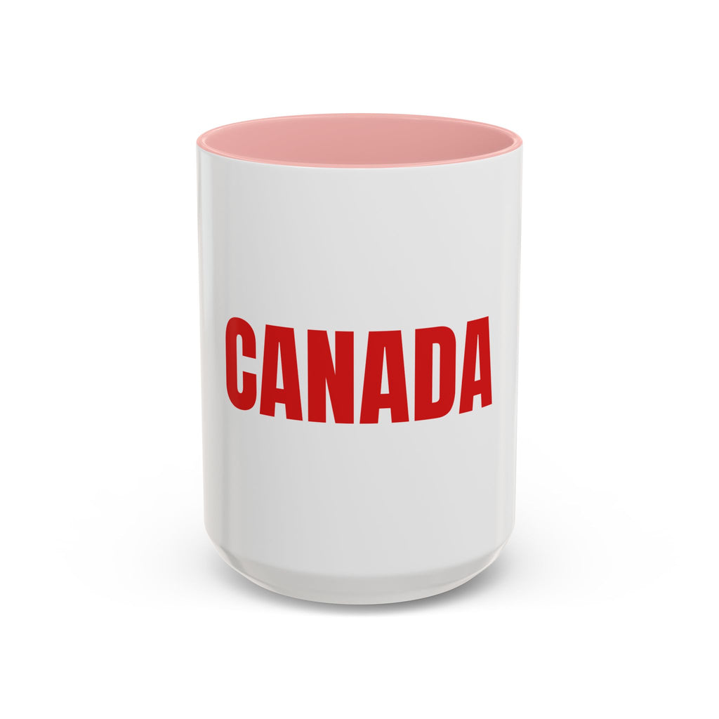 Canada Coffee Mug — Bold Red CANADA Accent Mug (11/15oz)
