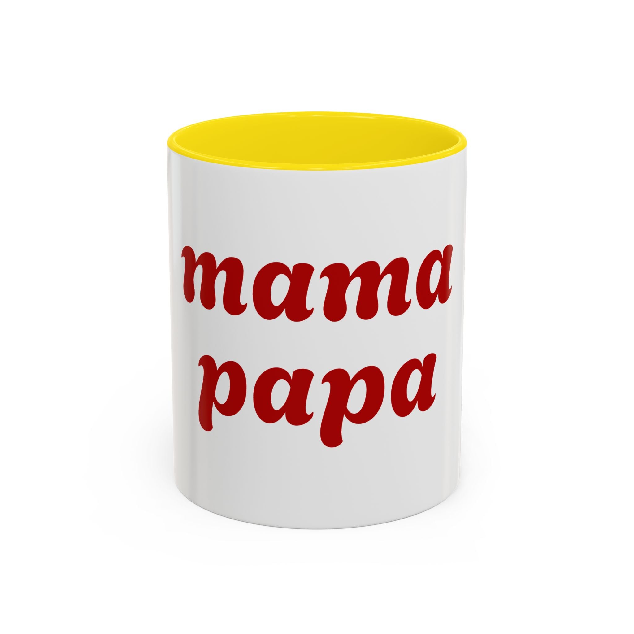Custom Mama Papa Accent Coffee Mug - Perfect Gift for Parents