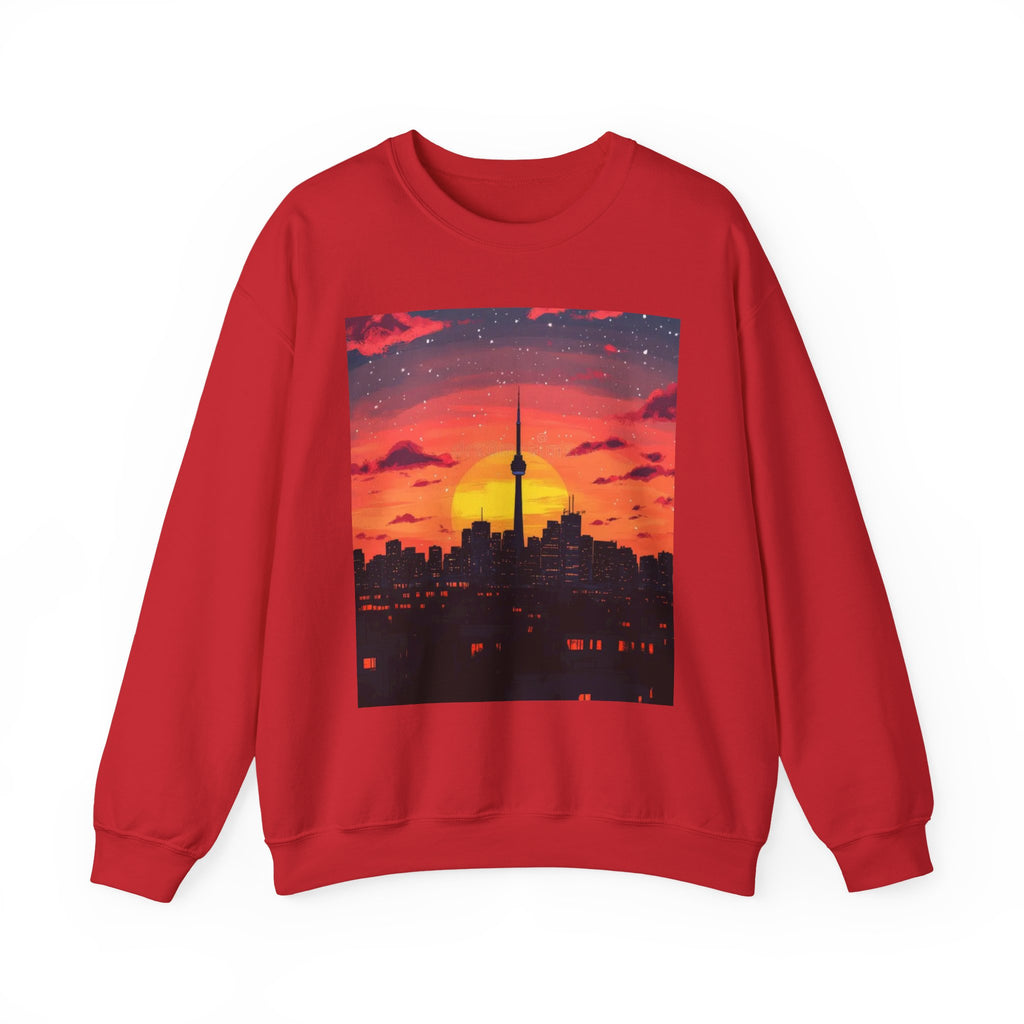 Sunset Skyline Crewneck Sweatshirt — Toronto CN Tower Silhouette Graphic