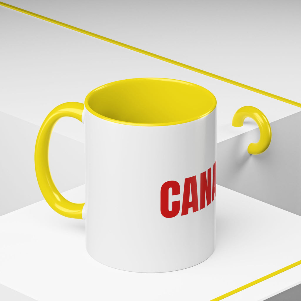 Canada Coffee Mug — Bold Red CANADA Accent Mug (11/15oz)