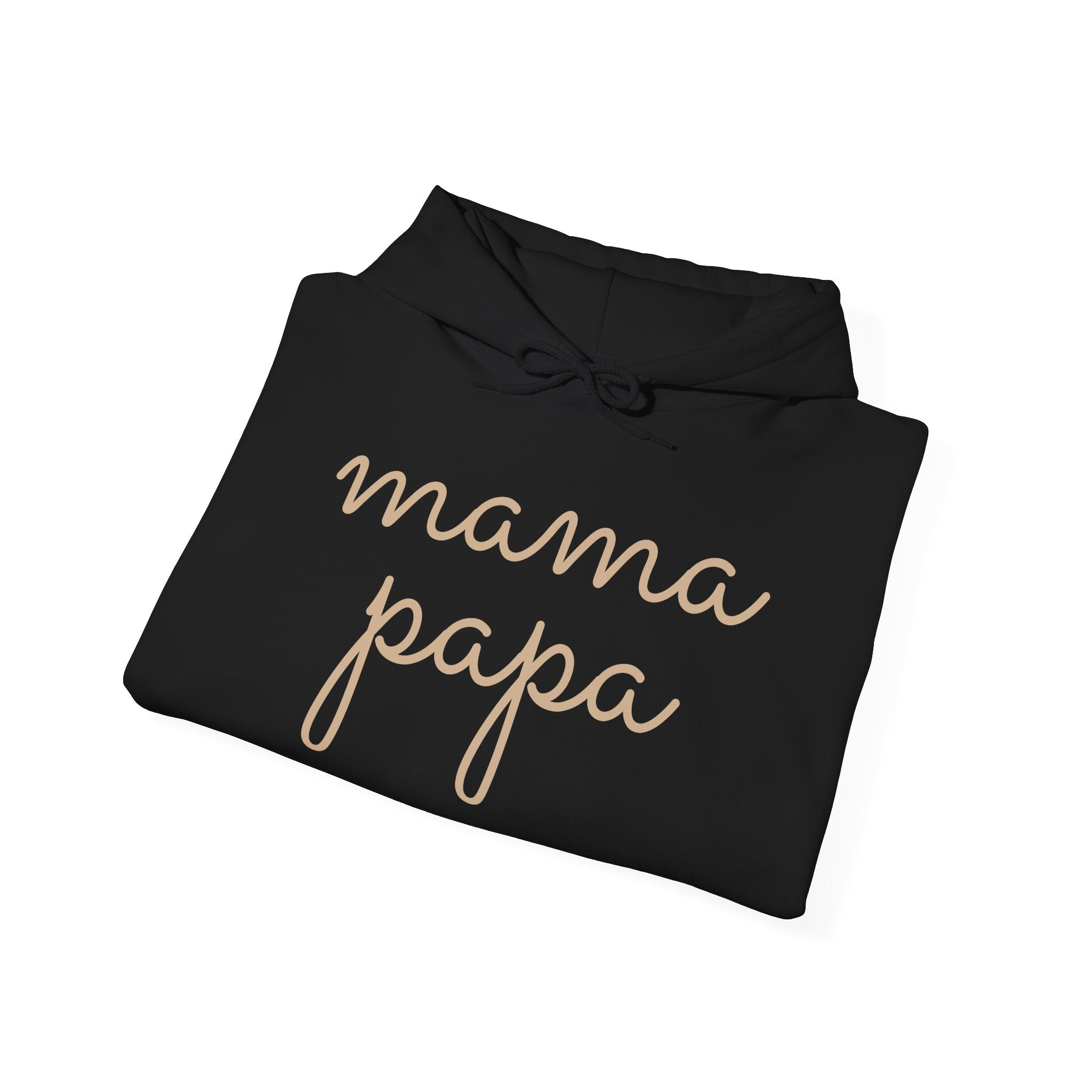 Mama Papa Hoodie — Minimal Script Parent Matching Pullover