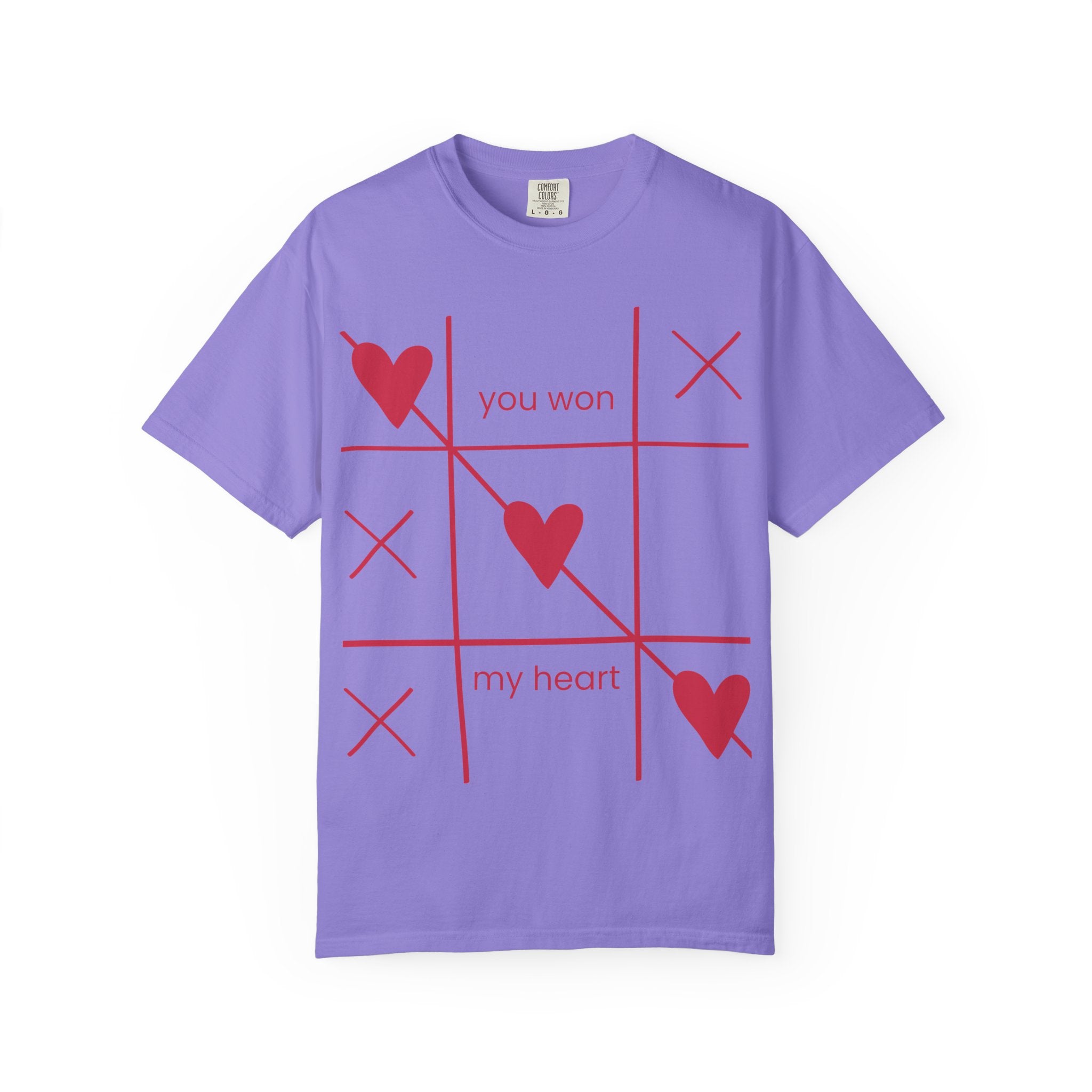 Valentine Tic-Tac-Toe Heart T-Shirt — "You Won My Heart" Graphic Tee