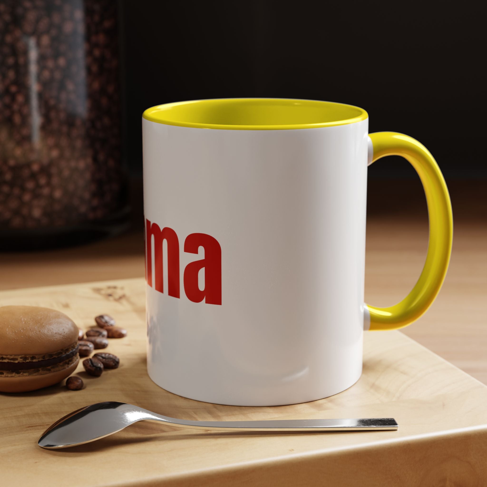 Mama Accent Coffee Mug — Red Retro Typography Mother's Day Gift