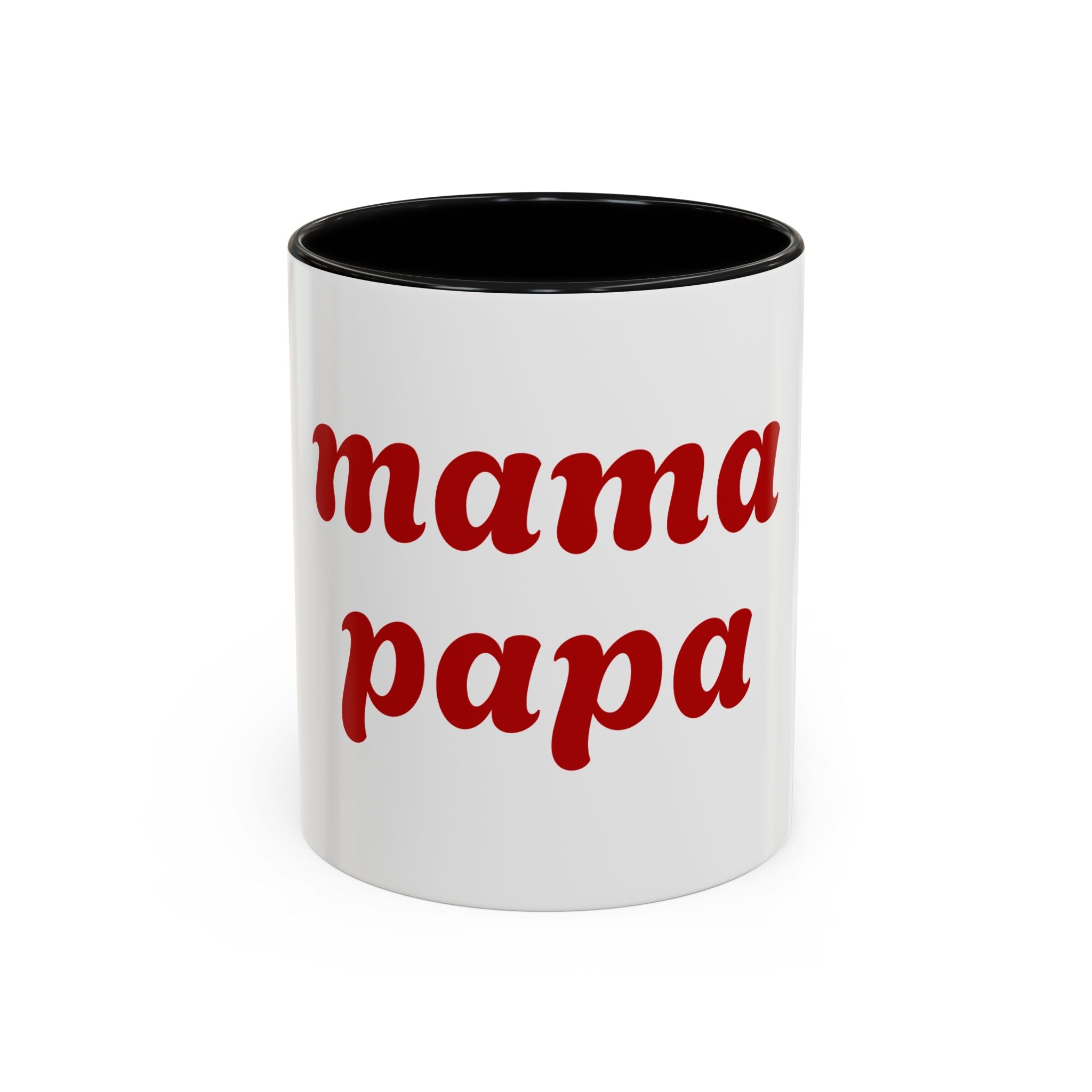 Custom Mama Papa Accent Coffee Mug - Perfect Gift for Parents