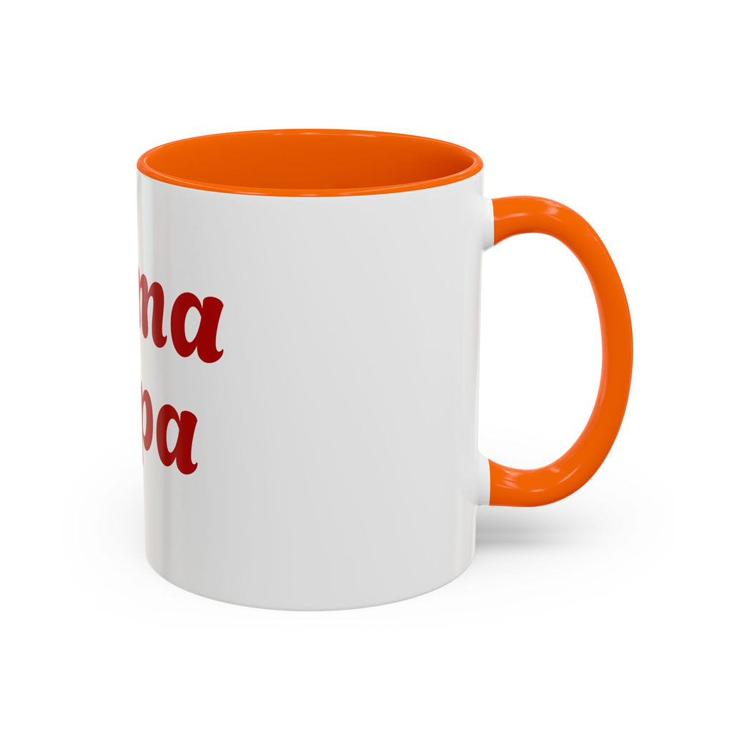 Custom Mama Papa Accent Coffee Mug - Perfect Gift for Parents